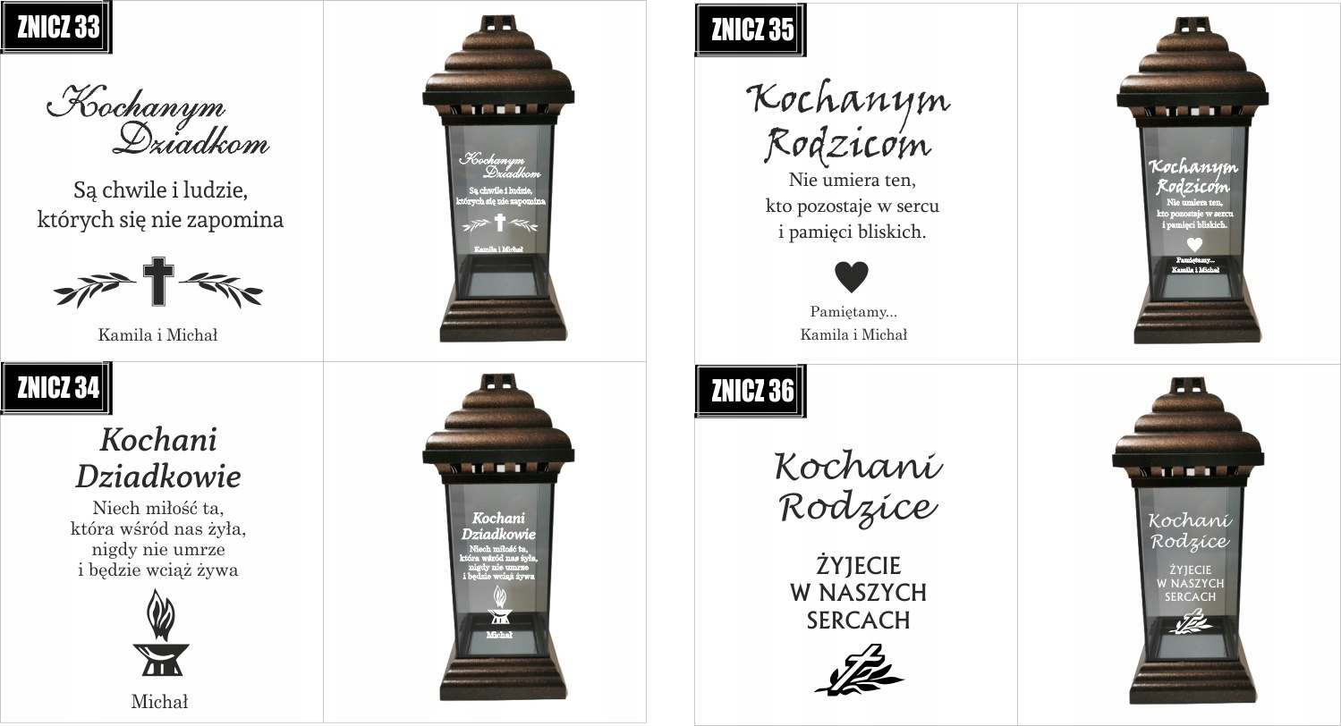 ZNICZ LAMPION dedykacja GRAWEREM rocznica śmierci