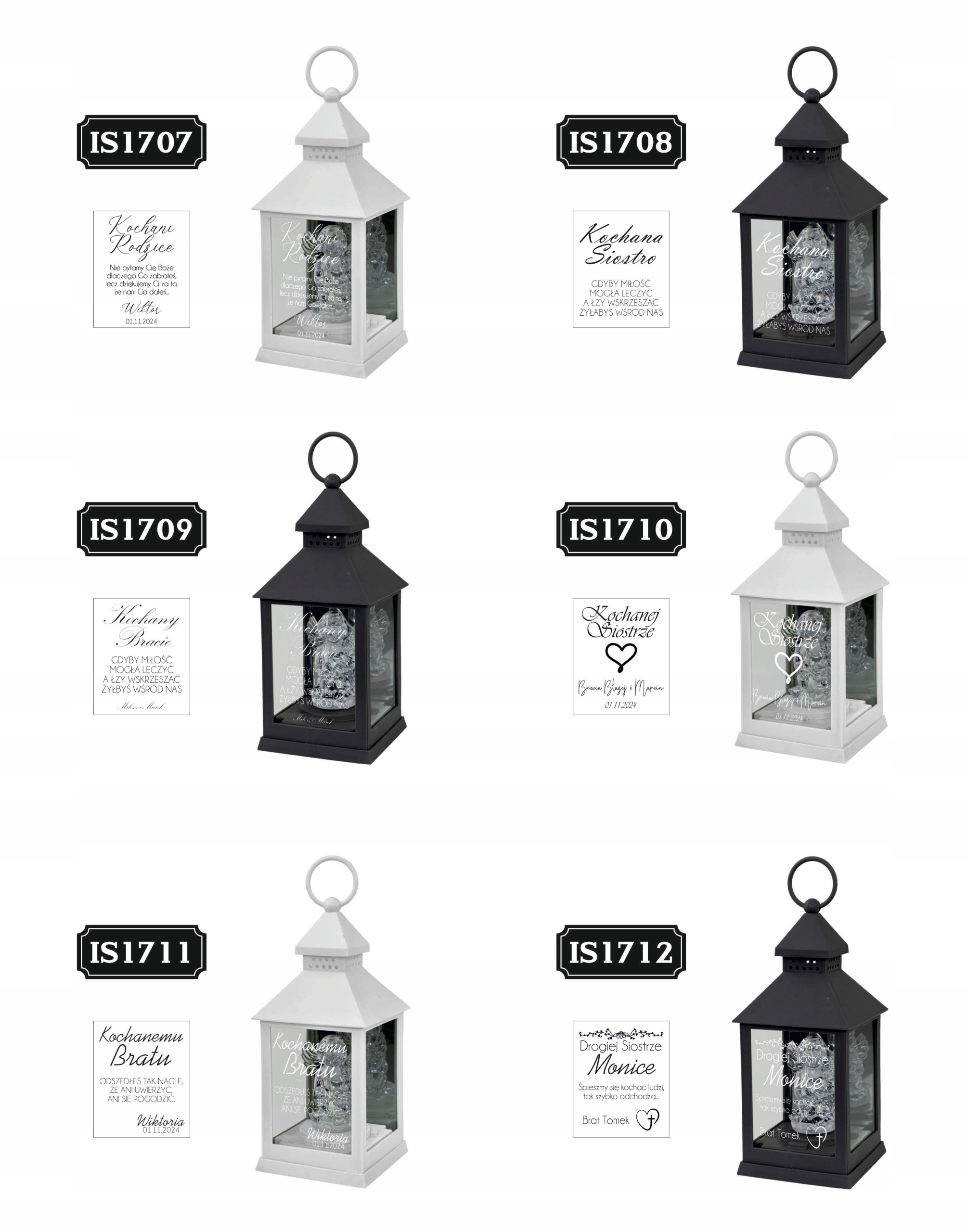 ZNICZ LAMPION biały aniołek imię LED mała kapliczka GRAWER DLA SZWAGIERKI