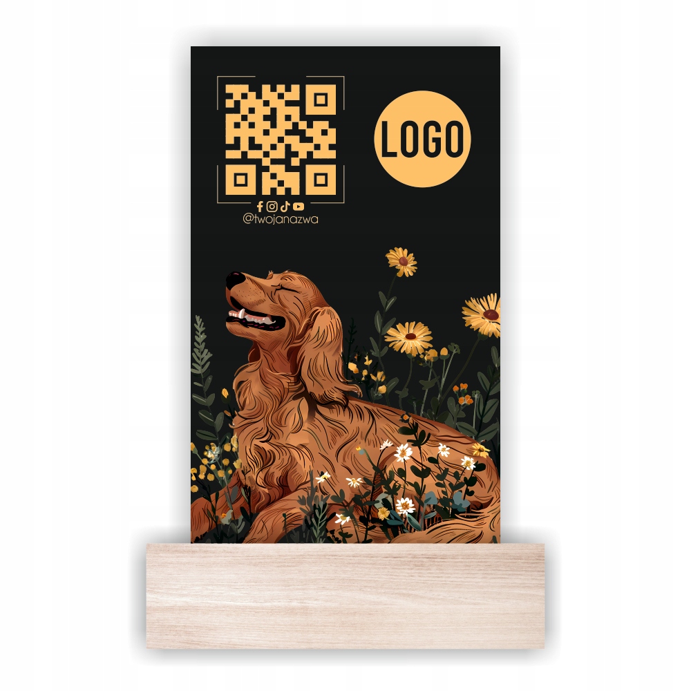 STATUETKA Z TABLICZKĄ z miejscem na kod QR I TWOJE LOGO nadruk UV