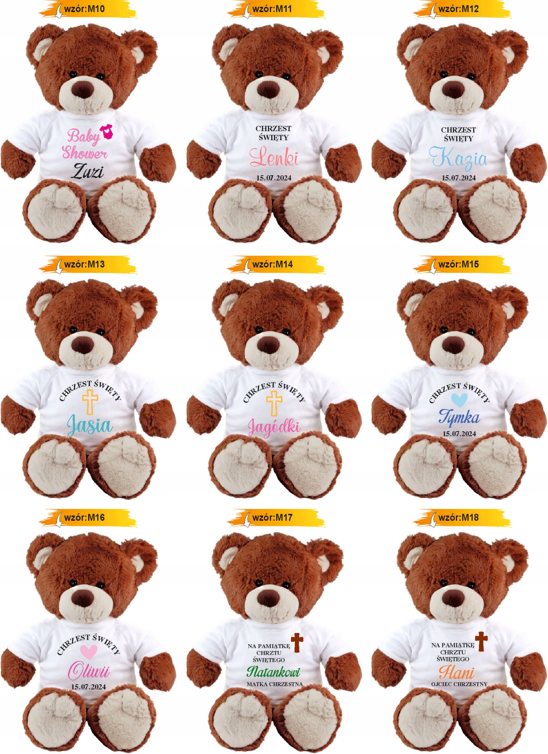 PLUSZOWY MIŚ brązowy z koszulką personalizacja PREZENT na WALENTYNKI HAFT