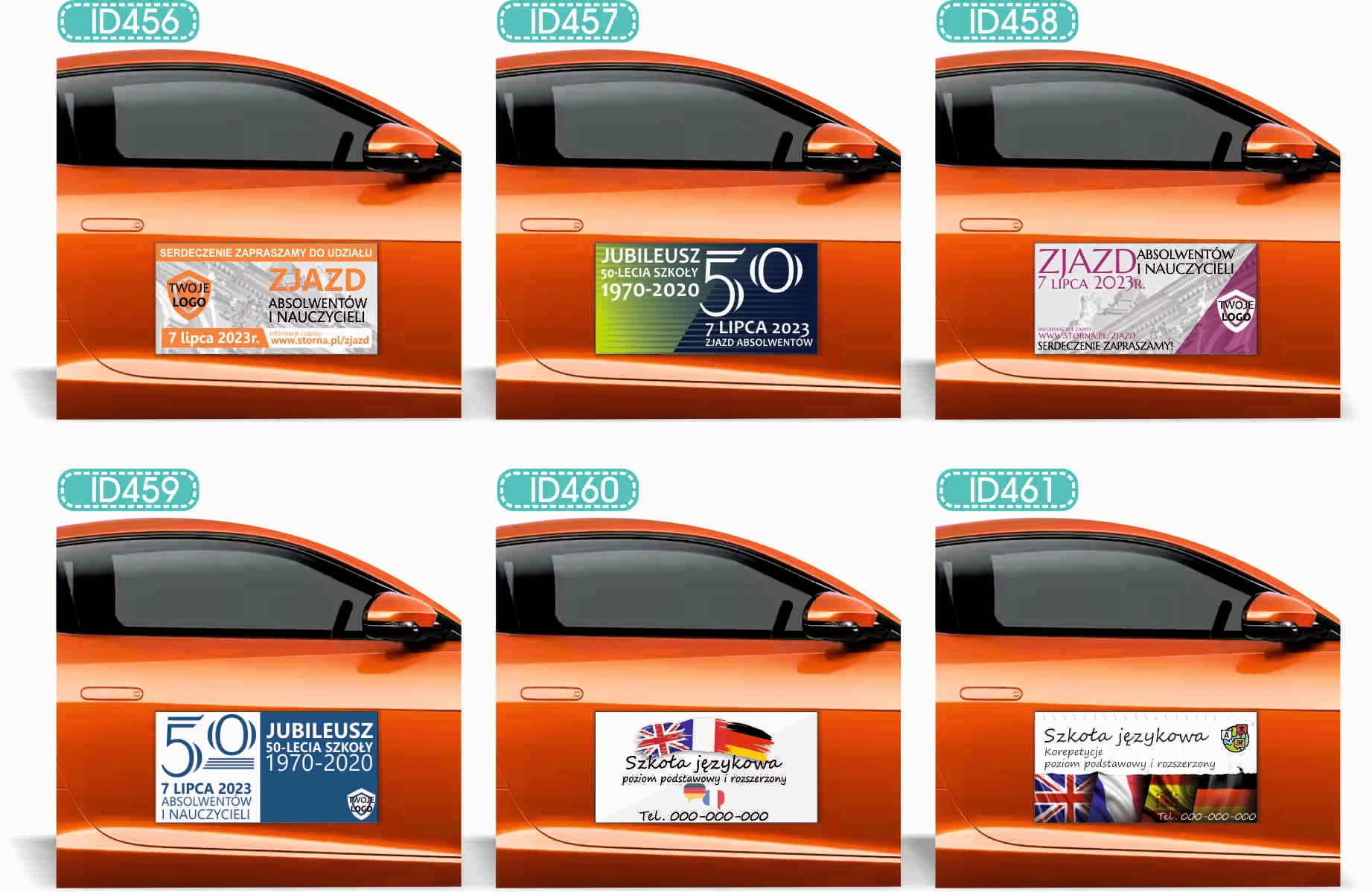 Magnes na auto reklama magnetyczna 60x30 TAXI SZYBKO BEZPIECZNIE