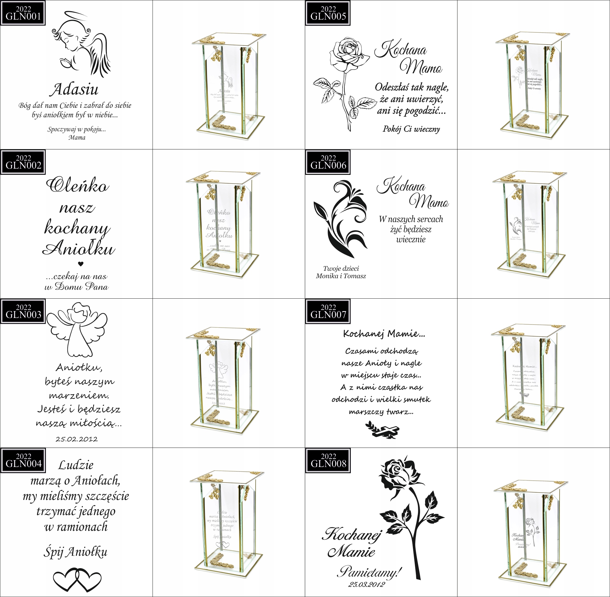 Ekskluzywny znicz szklany złoto biały PERSONALIZOWANY GRAWER dla SZWAGIERKI