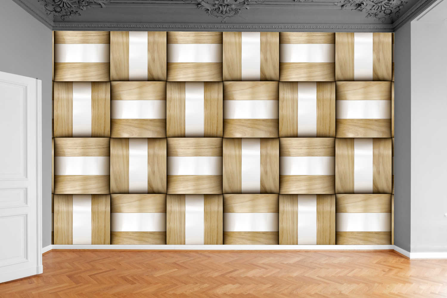 Fototapeta WIKLINOWE DESKI 3D PANELE 300x210