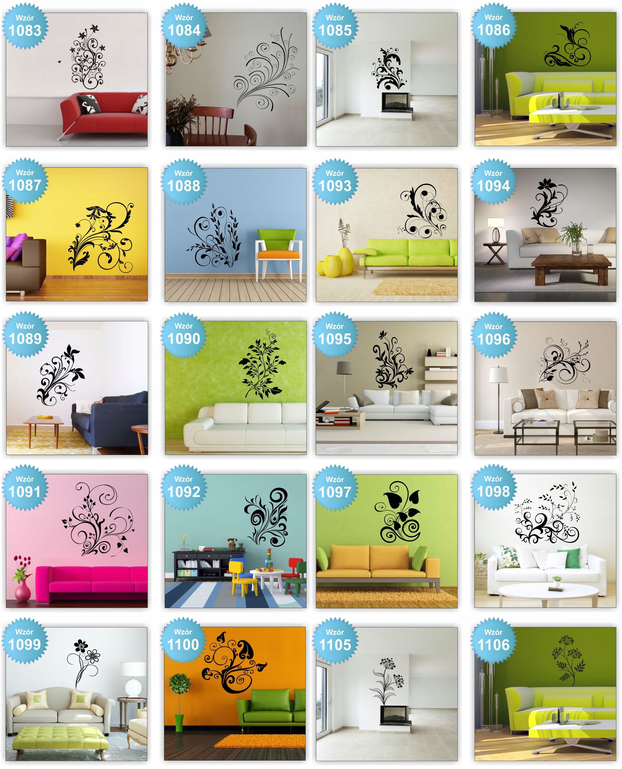 NAKLEJKI ścienne NAKLEJKA kwiaty floral ŚCIANĘ 120