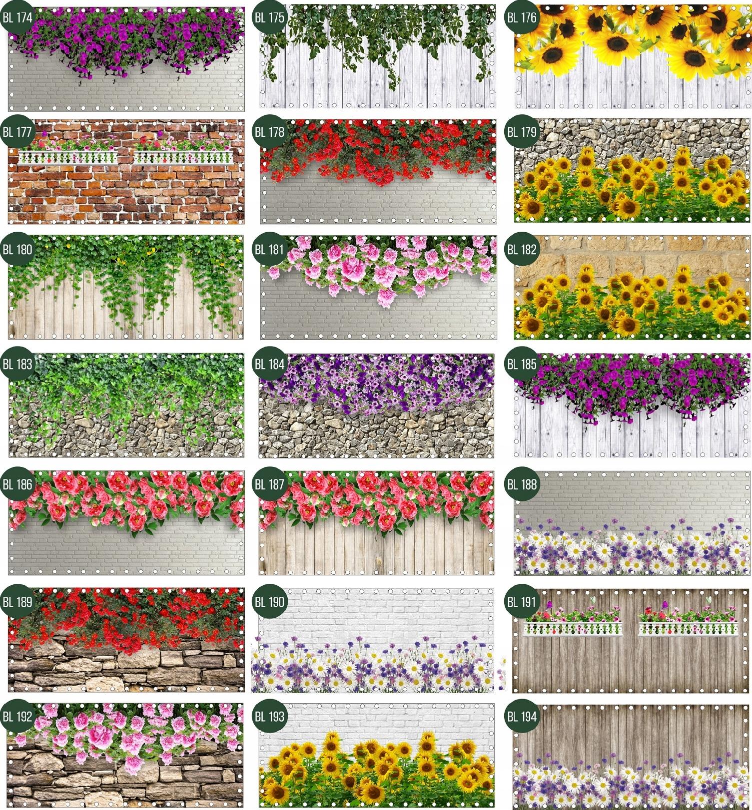 Mata balkonowa NA WYMIAR na balkon wzory kwiatowe i zwierzęce