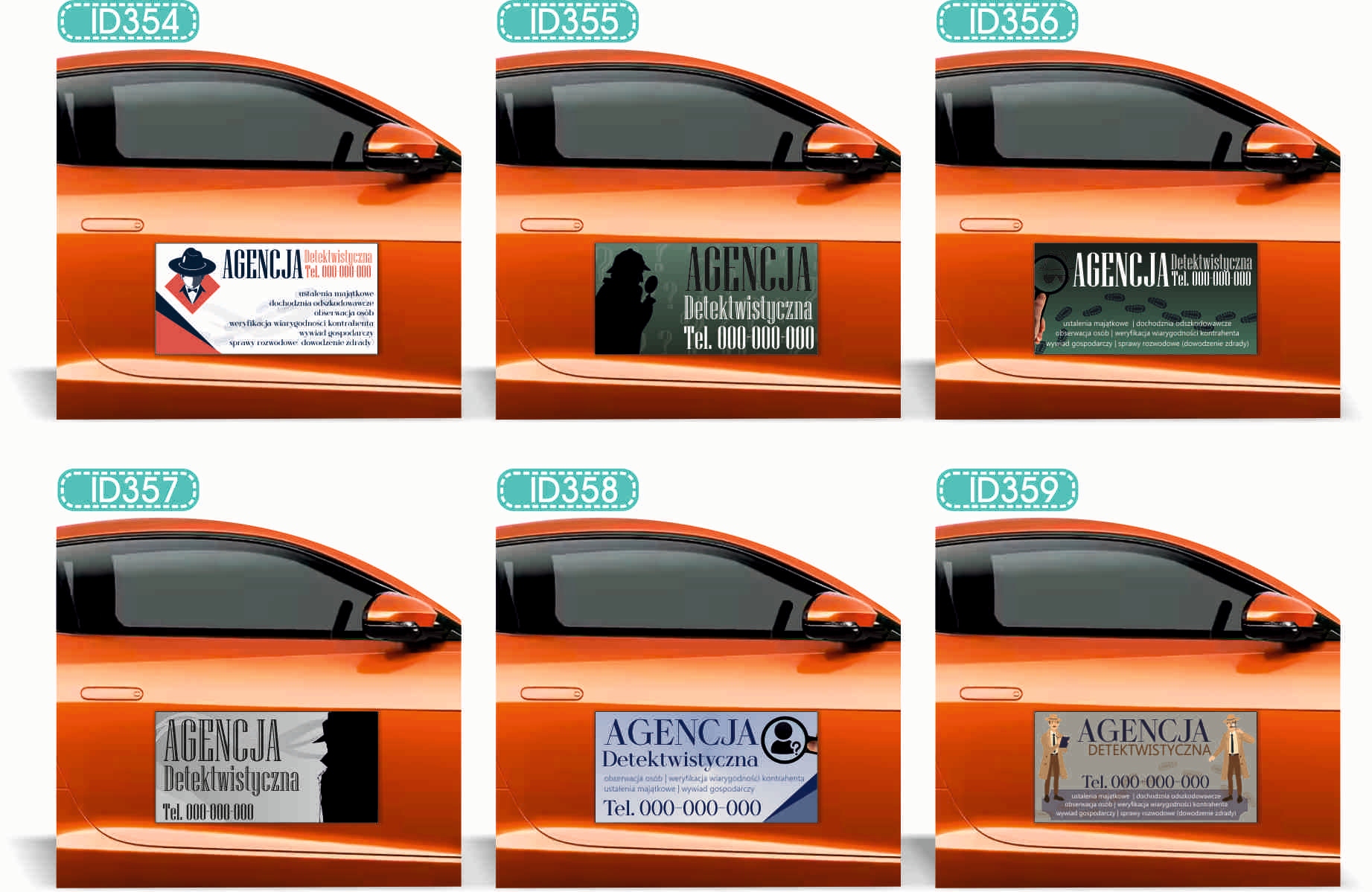 Magnes na samochód reklama magnetyczna 60x30 KOMPLEKSOWE USŁUGI PPOŻ BHP