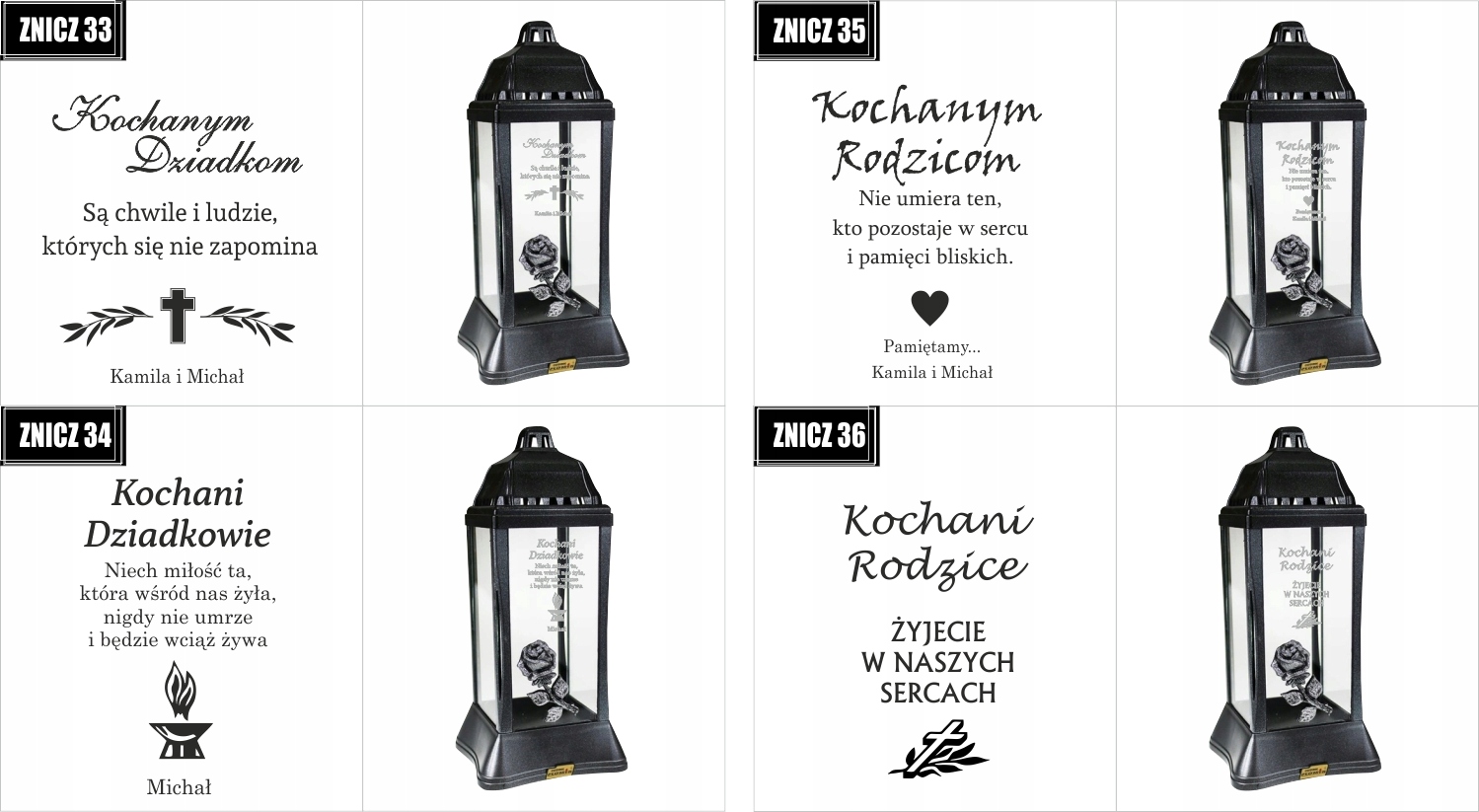 ZNICZ LAMPION z dedykacją TWOIM GRAWEREM dla babci