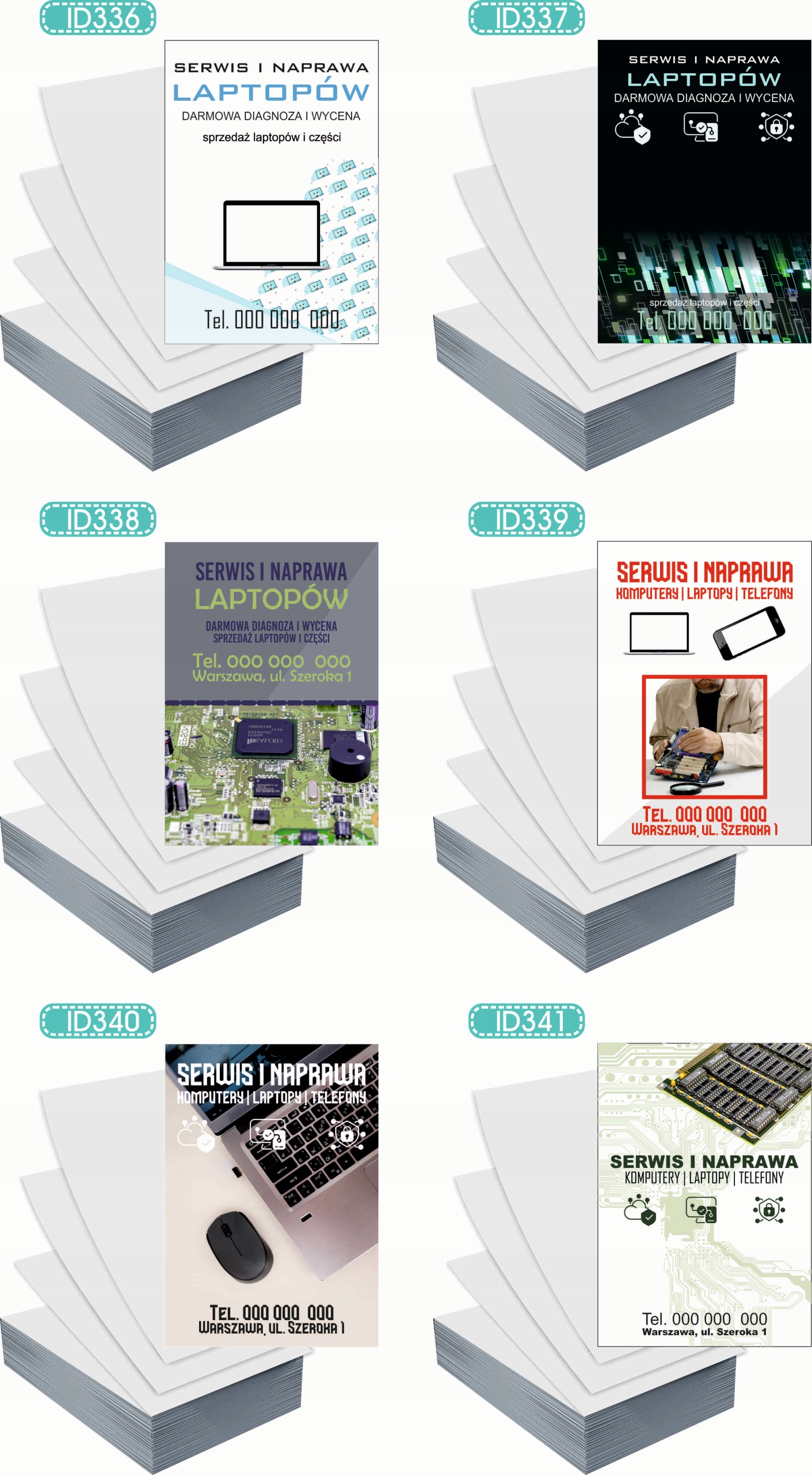 Ulotki A4 reklamowe firmowe 5000szt dużo wzorów do wyboru SERWIS LAPTOPÓW