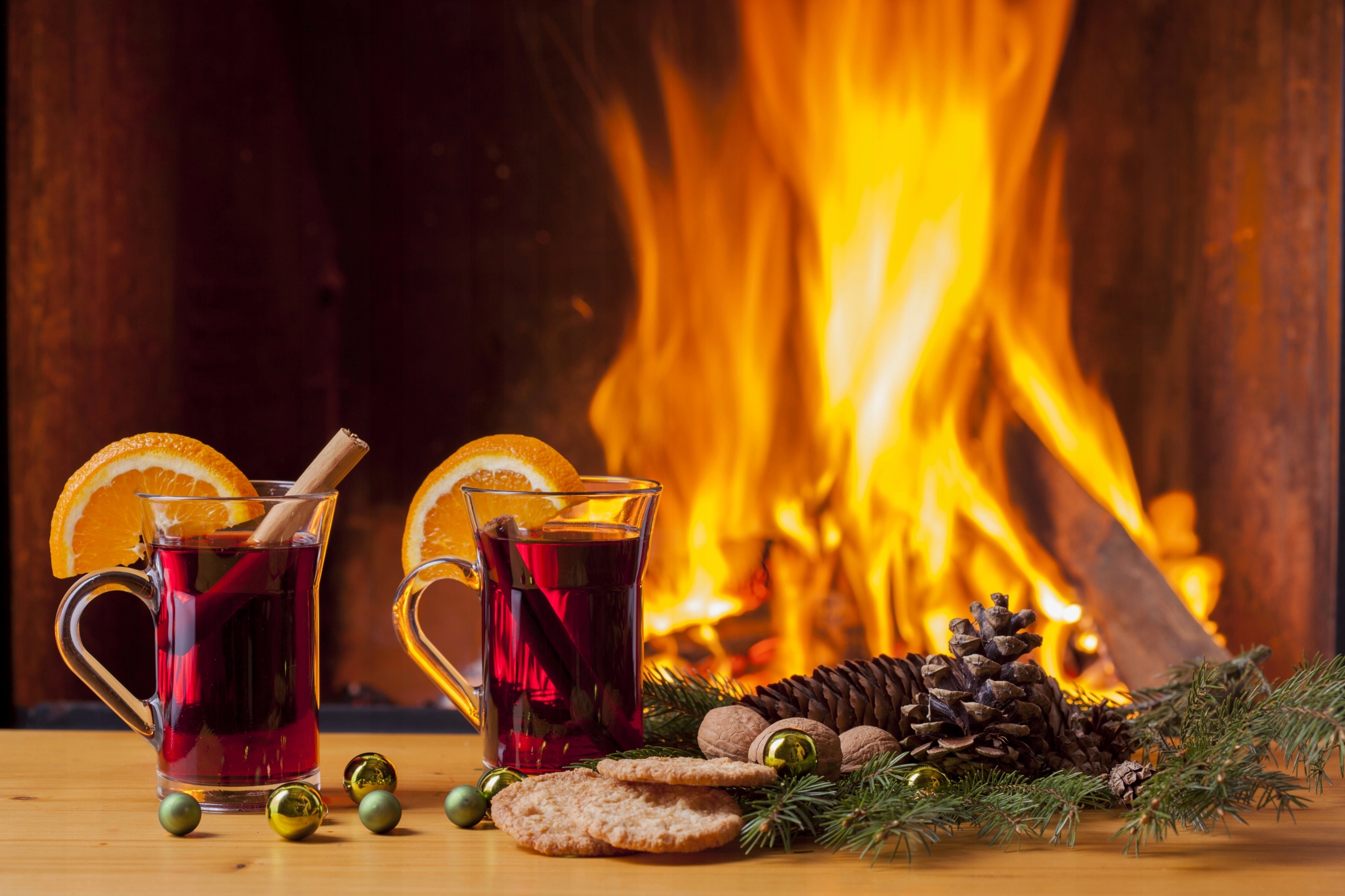 FOTOTAPETA kuchenna PŁOMIEŃ KOMINEK ŚWIERK 395x280