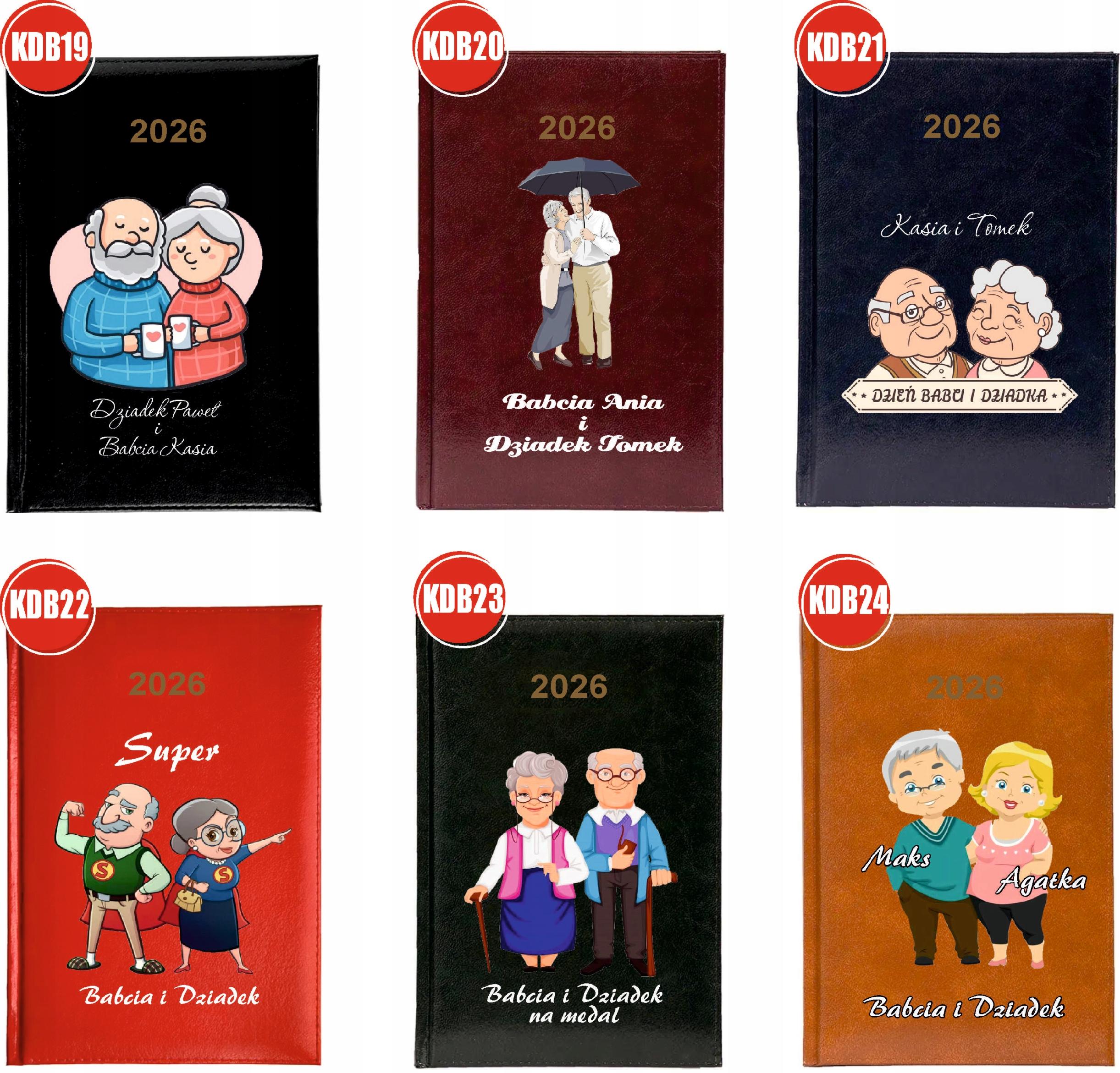Kalendarz A5 2026 tygodniowy KSIĄŻKOWY DLA DZIADKA personalizowany
