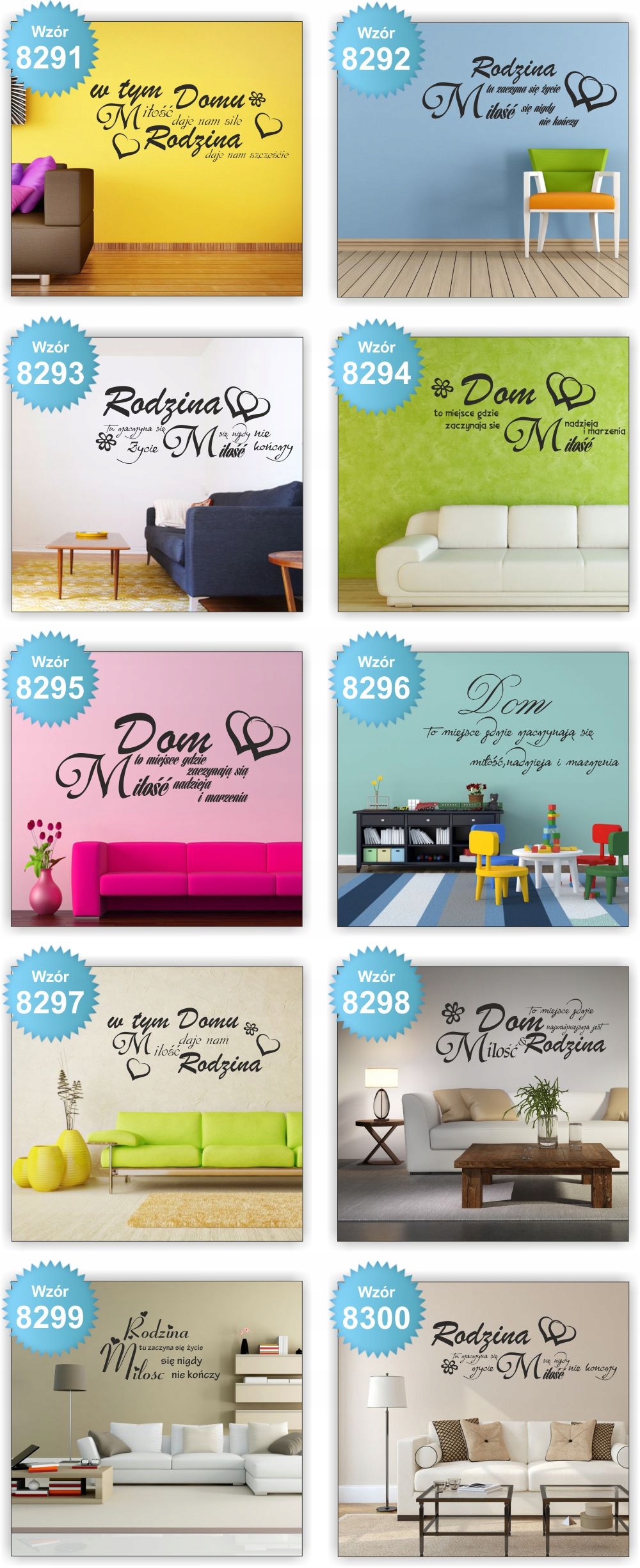 Napisy SAMOPRZYLEPNE cytaty NAKLEJKI na ścianę