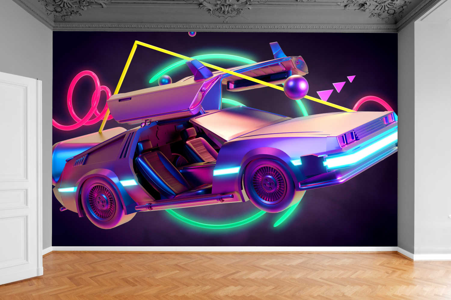 Fototapeta SAMOCHÓD PRZYSZŁOŚCI NEONOWY 370x250