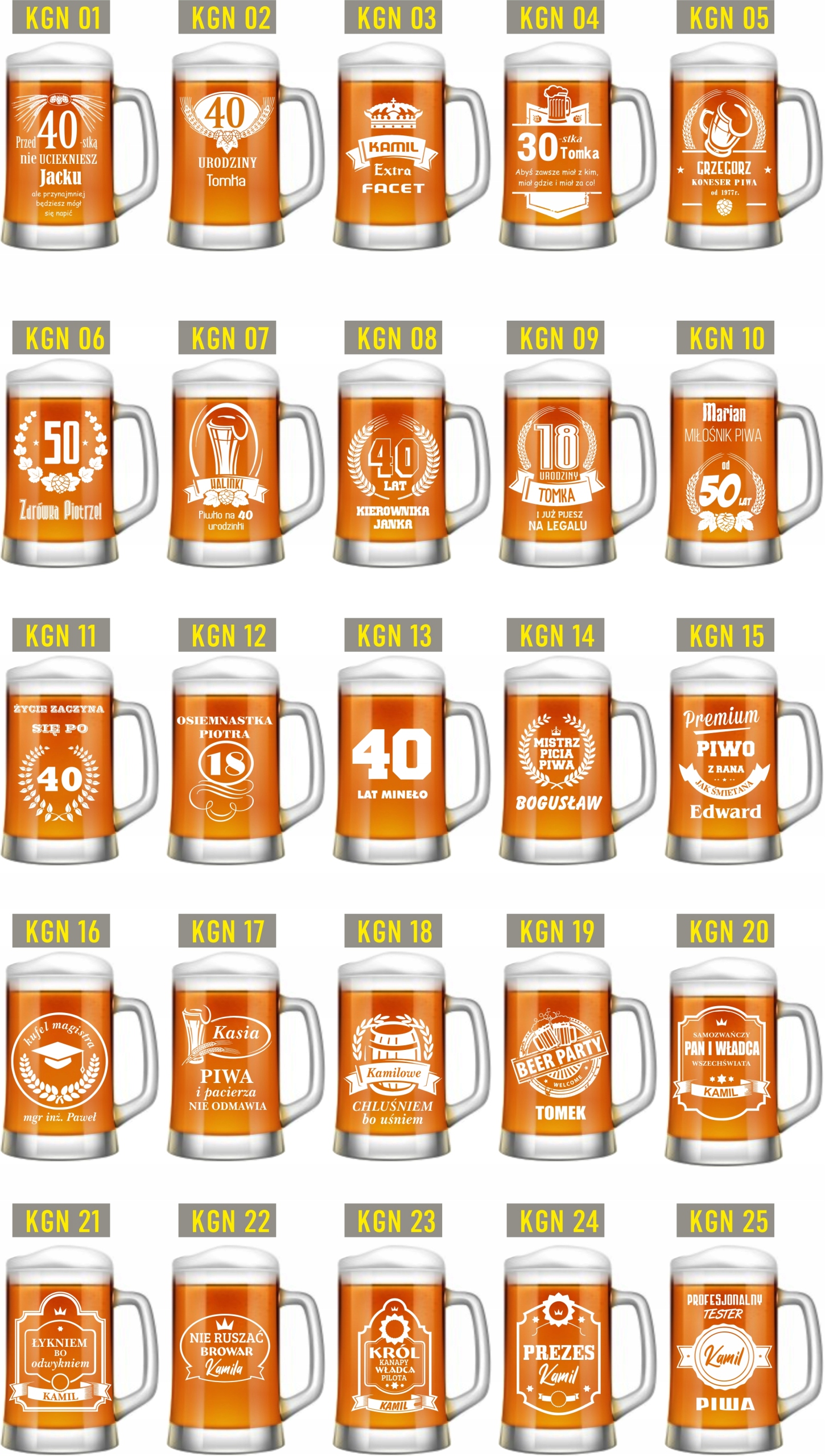 duży KUFEL do Piwa na PREZENT z GRAWEREM napisem