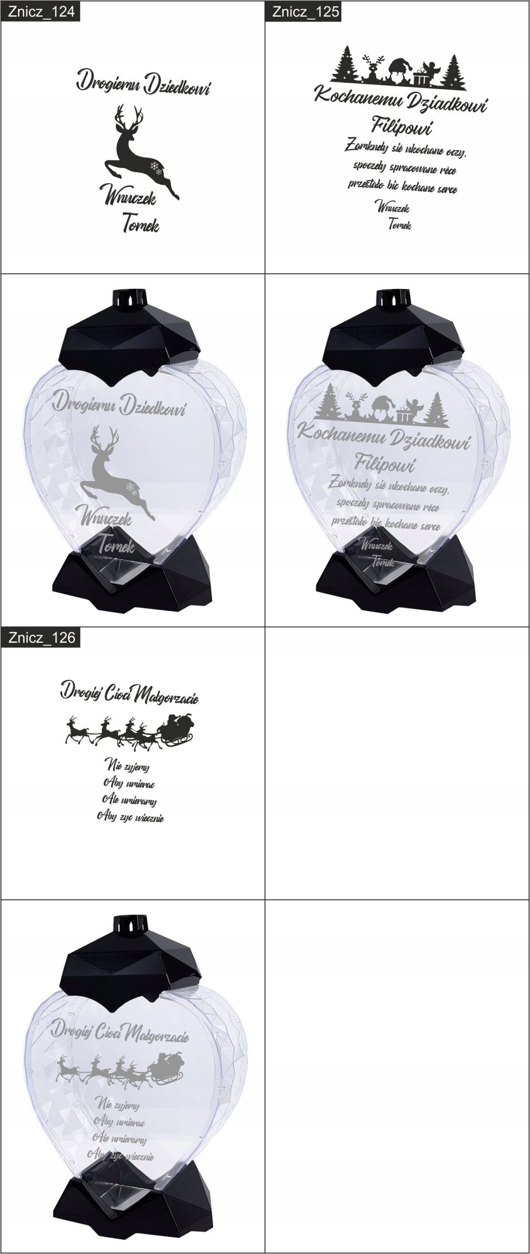 DUŻY ZNICZ Z GRAWEREM DEDYKACJA DLA kuzynki cioci