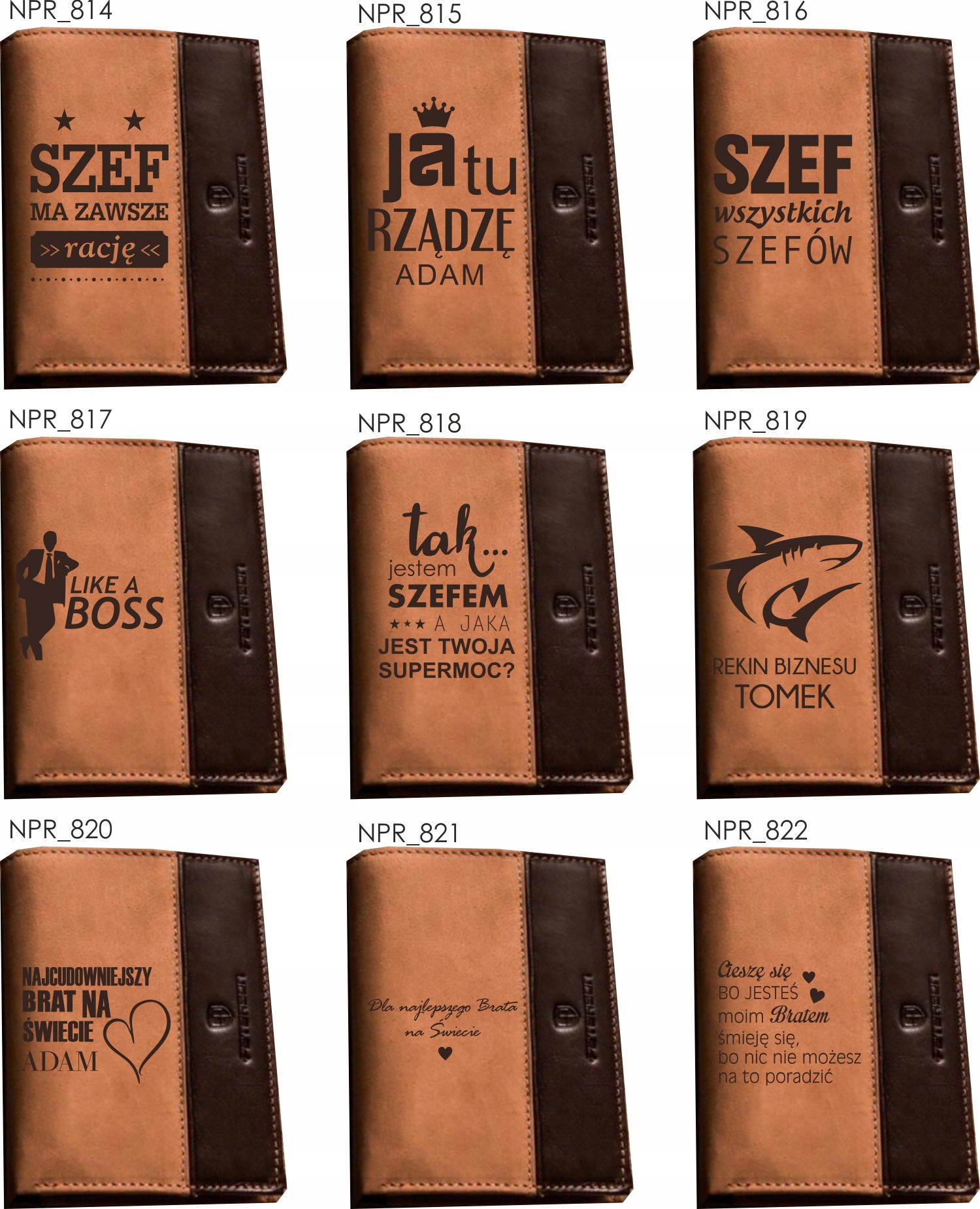 Portfel grawerowany portfele z grawerem TWÓJ TEKST