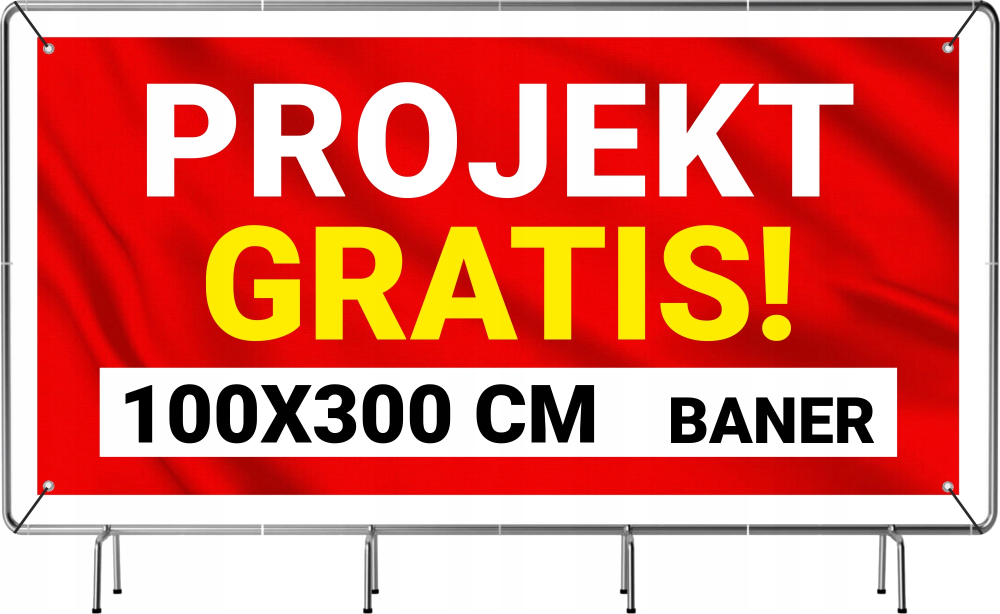 BANER REKLAMOWY plandeka 3x1m 510g powlekany + LAKIER UV PROJEKT GRATIS