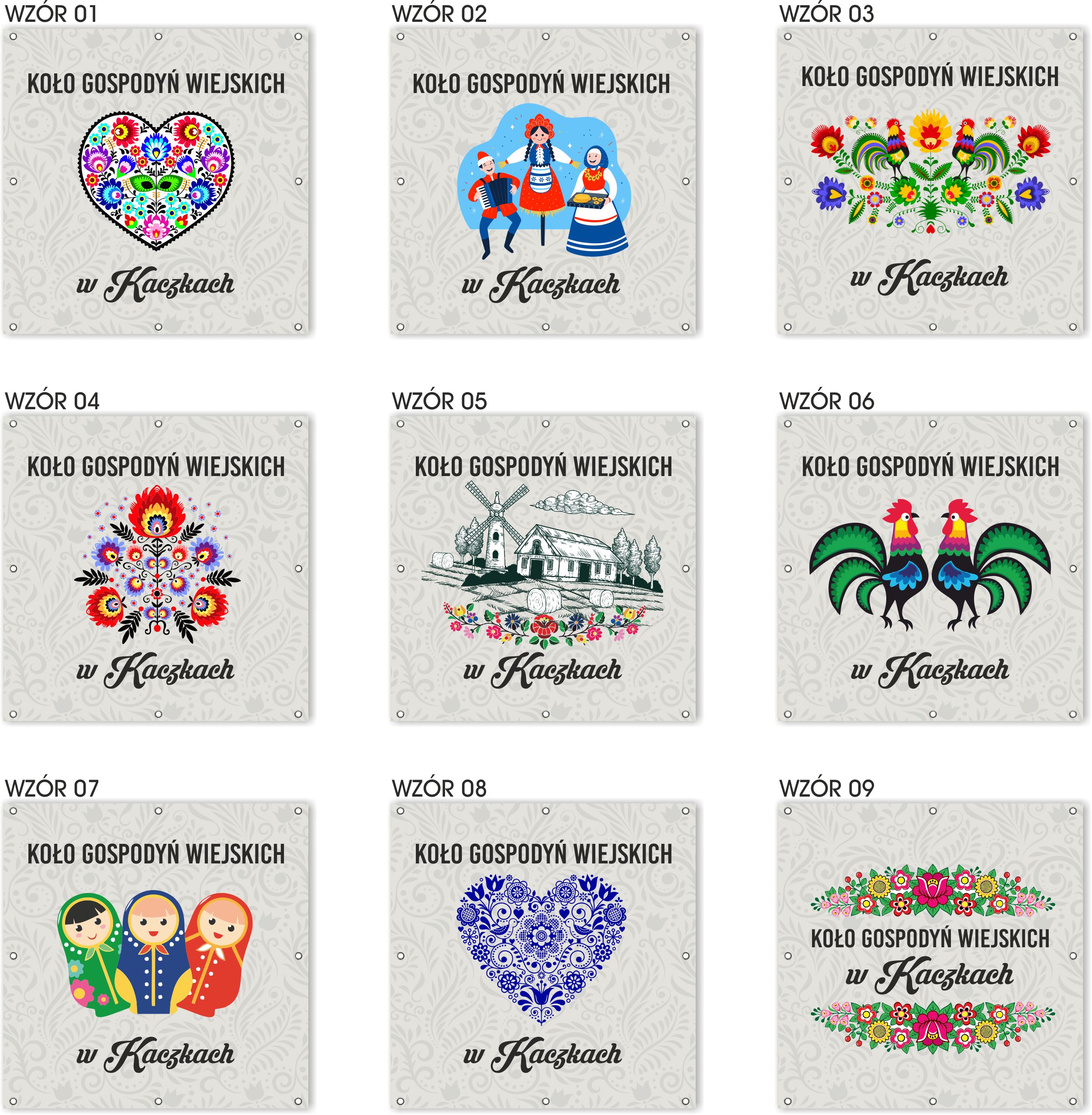 Baner Szyld z oczkami Logo Koło Gospodyń Wiejskich KGW Projekt GRATIS