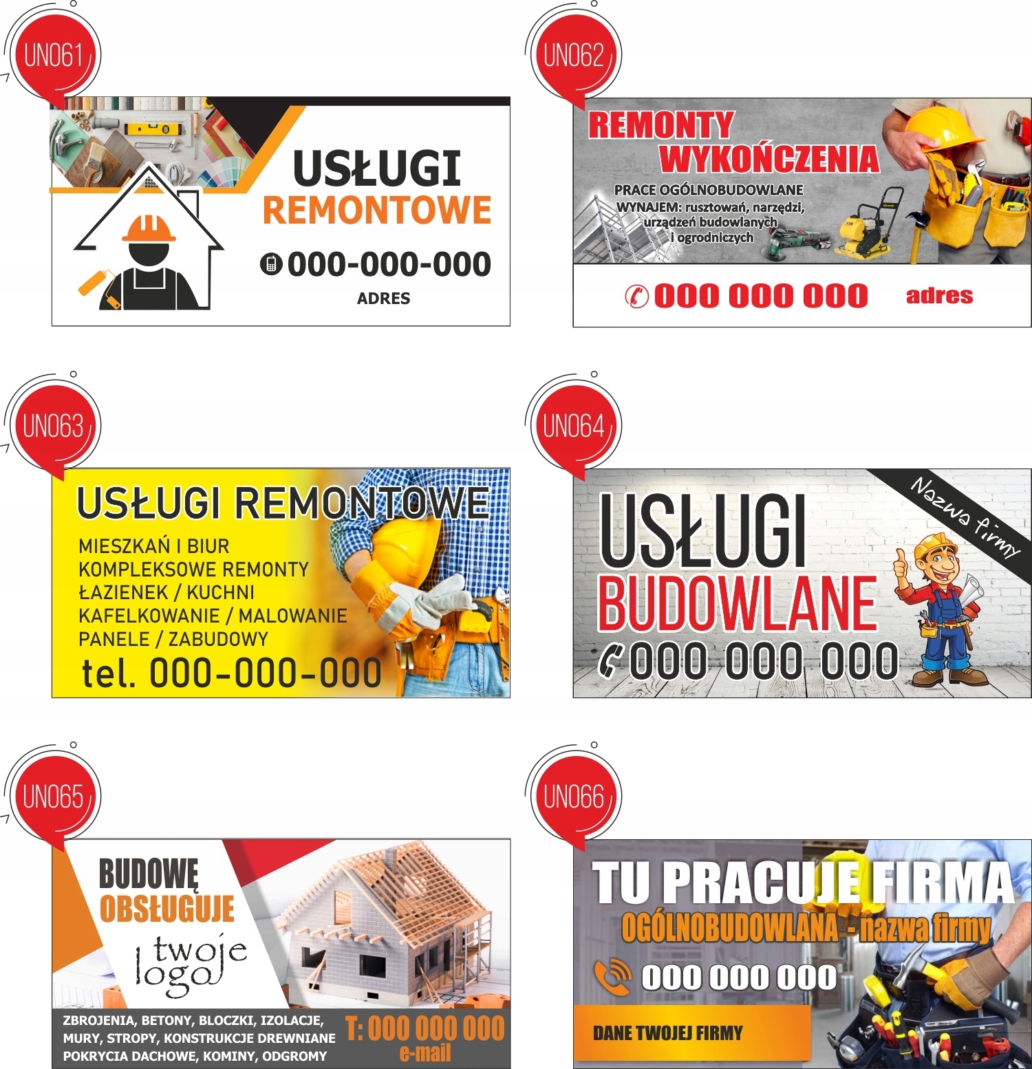 Reklama Naklejka na samochód PRACE OGÓLNOBUDOWLANE