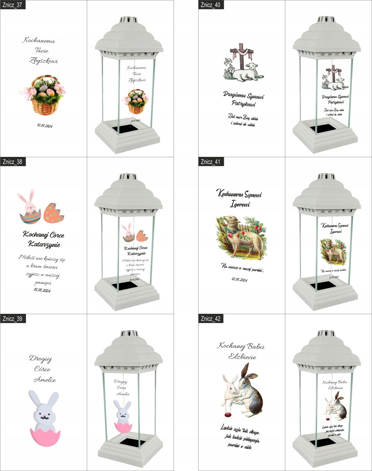 Znicz Lampion z nadrukiem grawerem DLA PRADZIADKA