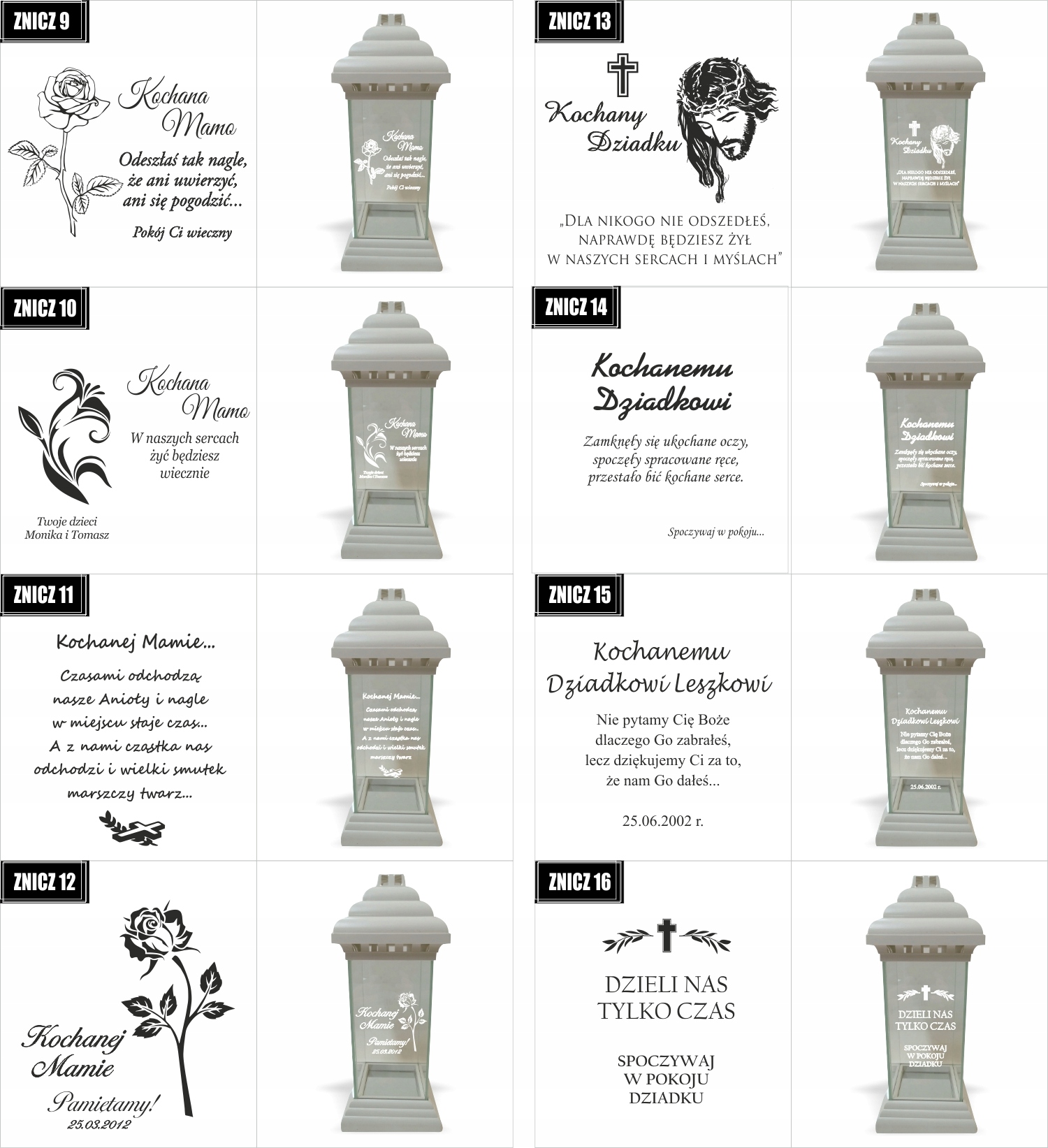 ZNICZ z grawerem dla Mamy Wszystkich Świętych
