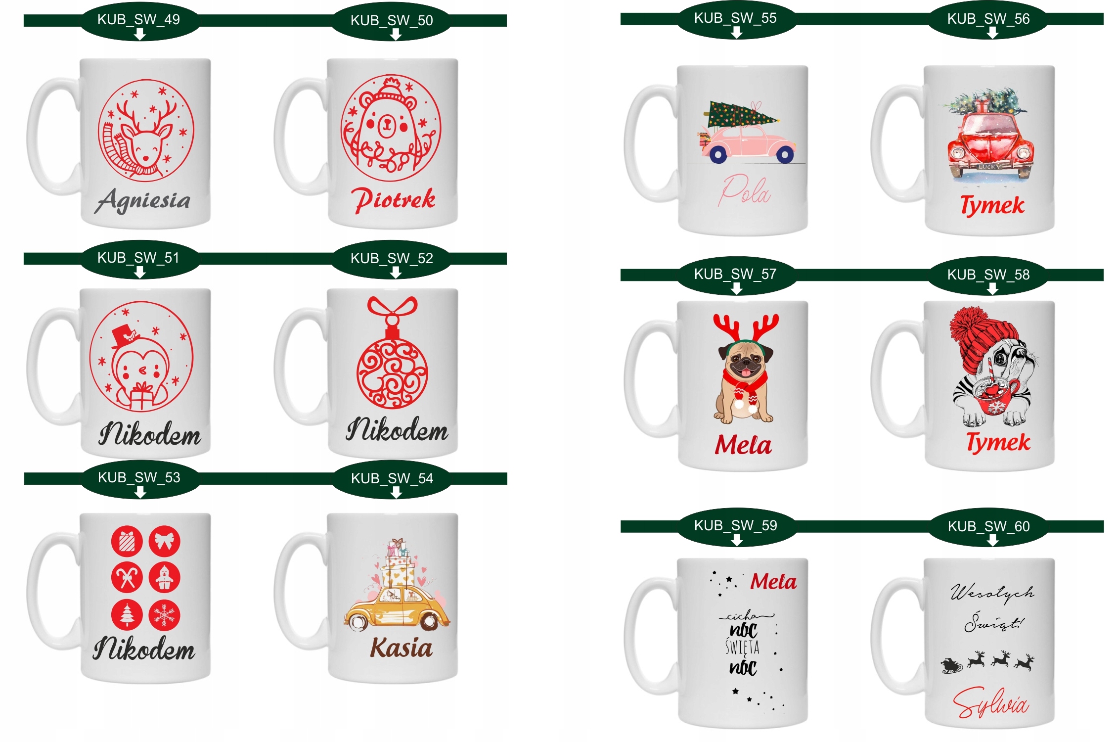FOTO KUBEK Z imieniem PREZENT na ŚWIĘTA MIKOŁAJKI