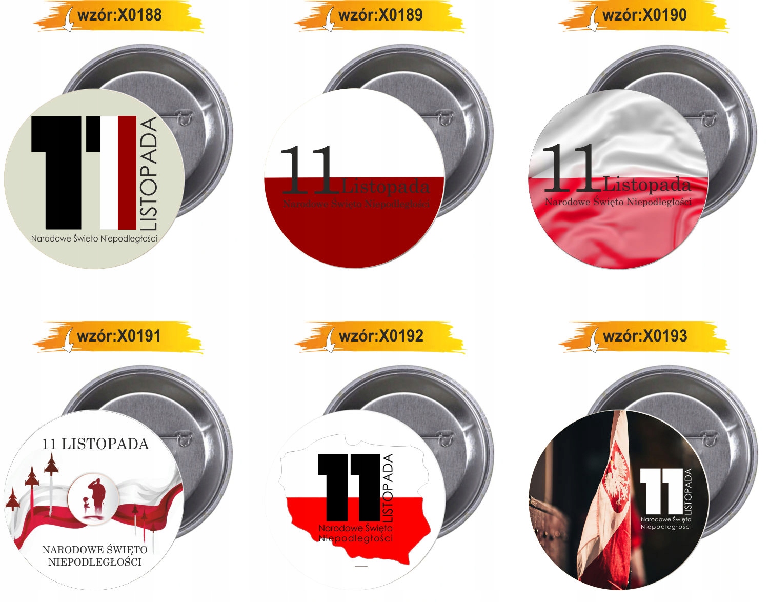 Przypinki buttony 11 LISTOPADA NARODOWE ŚWIĘTO