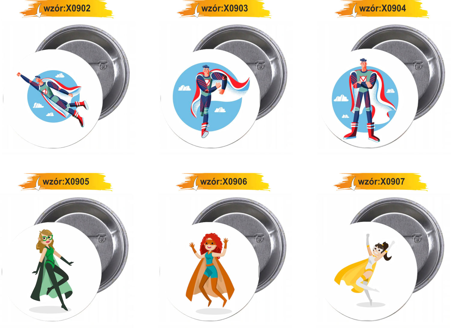 Przypinki buttony SUPER BOHATER HIT SUPER JAKOŚĆ