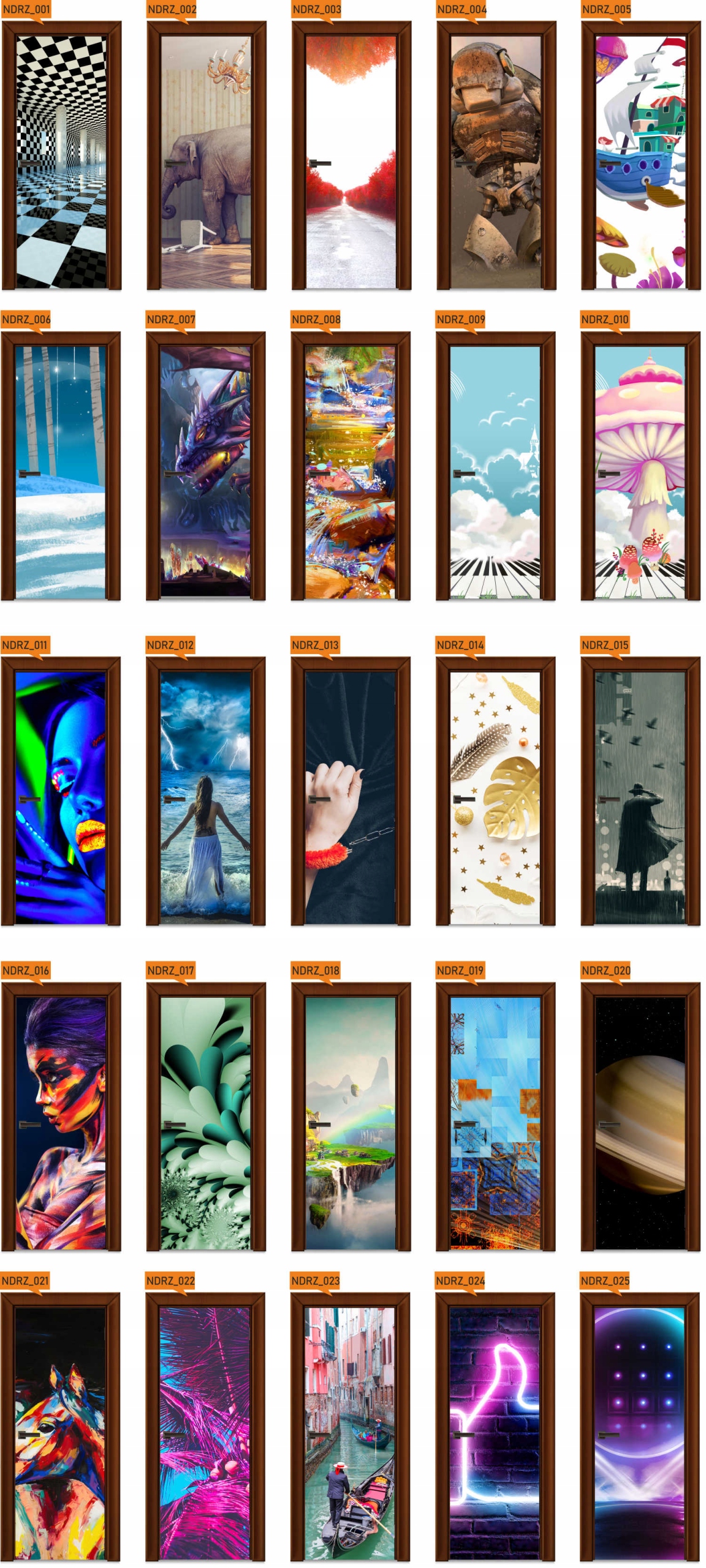 Naklejka samoprzylepna Okleina na Drzwi Szafę 3D