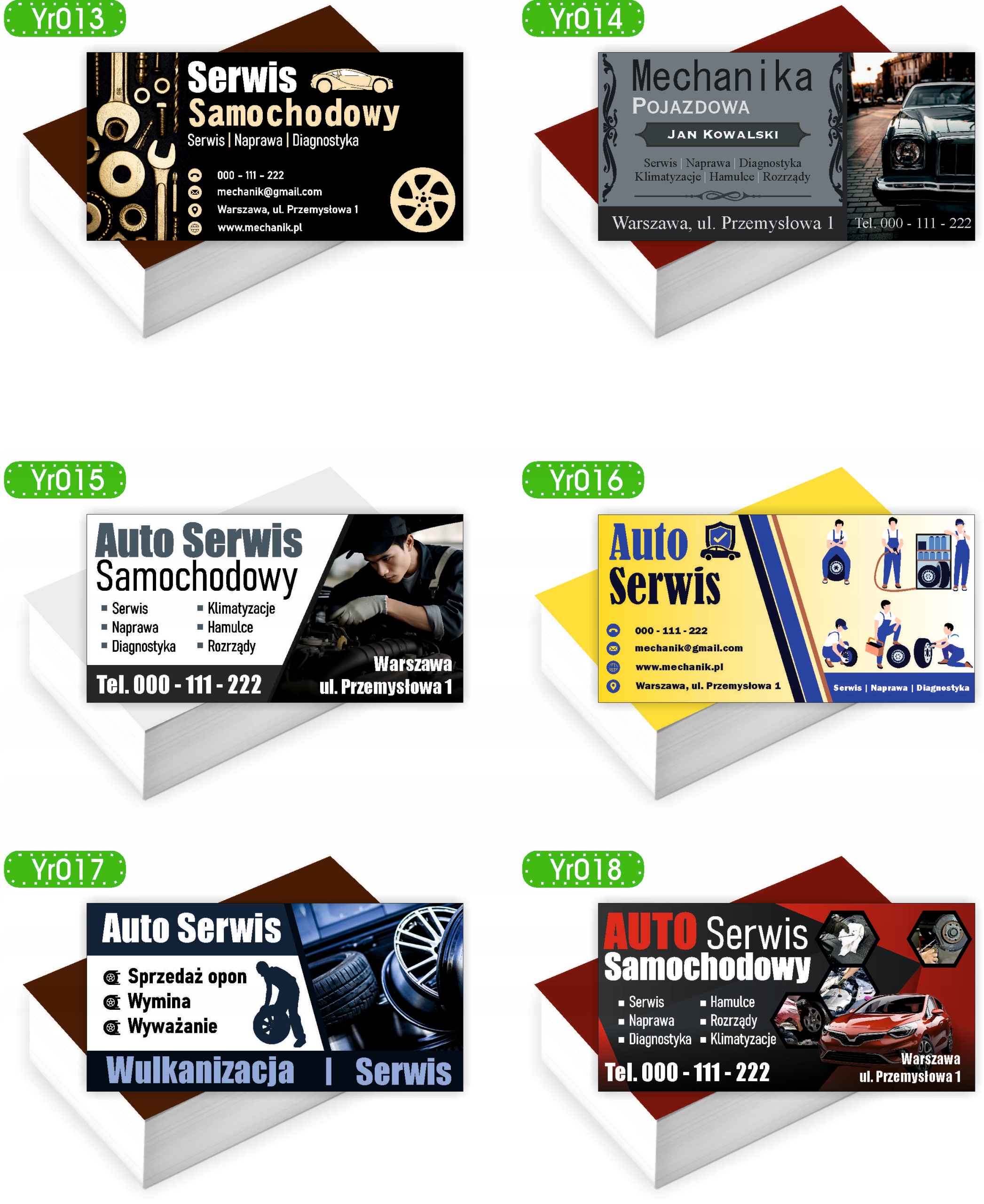 Wizytówki firmowe reklamowe 200szt dużo wzorów AUTO SERWIS SAMOCHODOWY