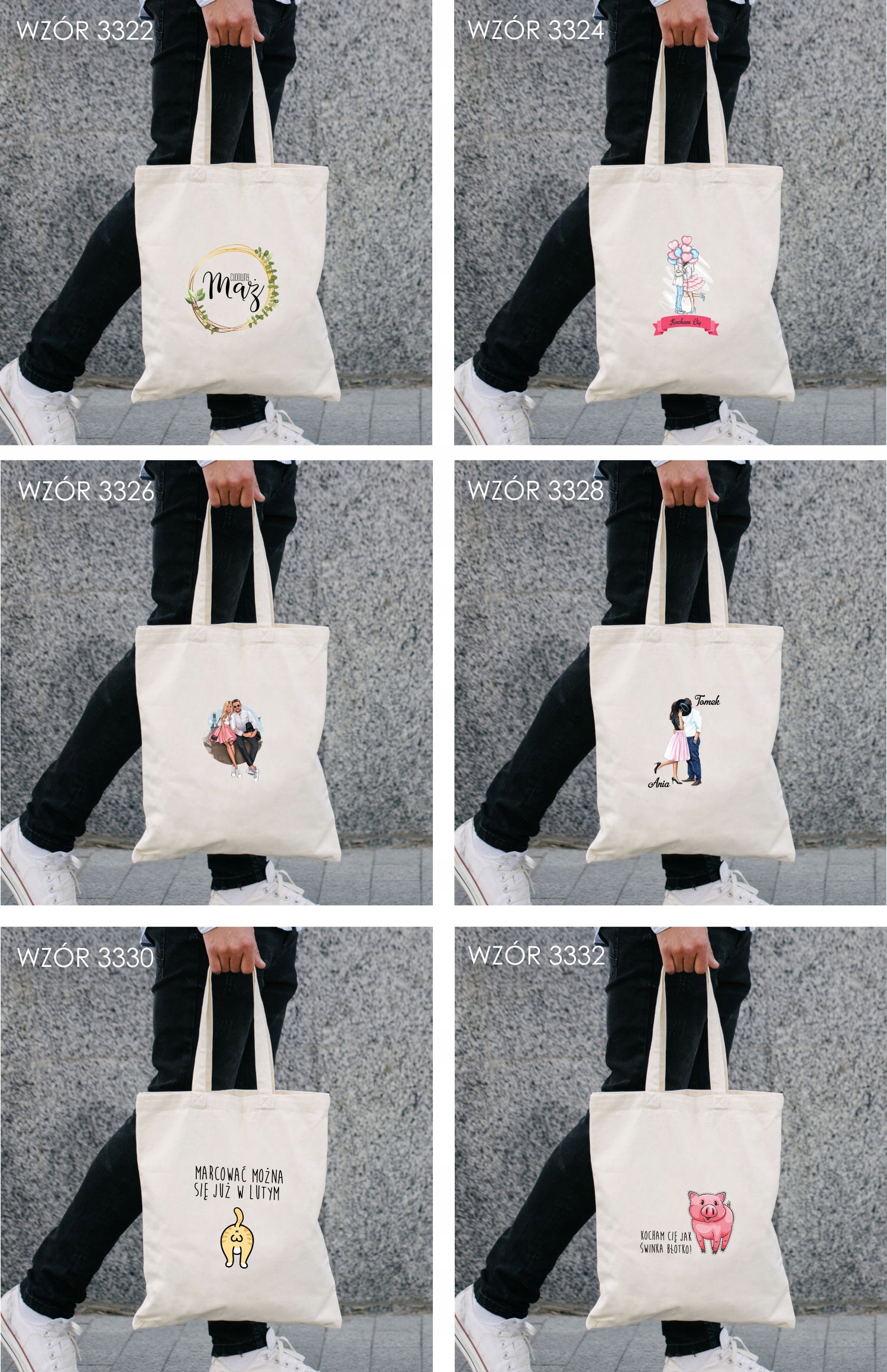 Eko Torba z nadrukiem PREZENT WALENTYNKI KAWUSIA