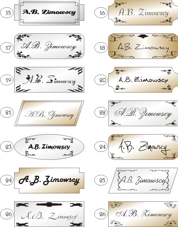 TABLICZKA NA DRZWI z nazwiskiem GRAWEROWANA 11cm