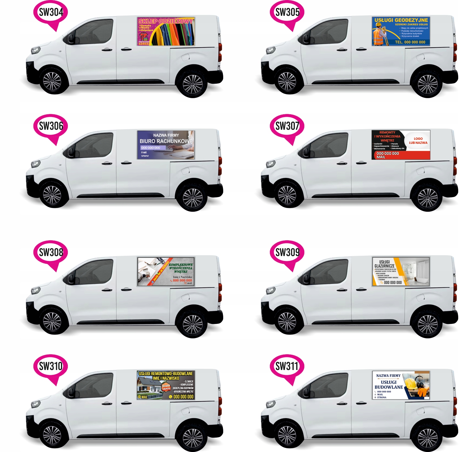 Naklejka Folia na samochód auto reklamowa różne wzory USŁUGI GEODEZYJNE