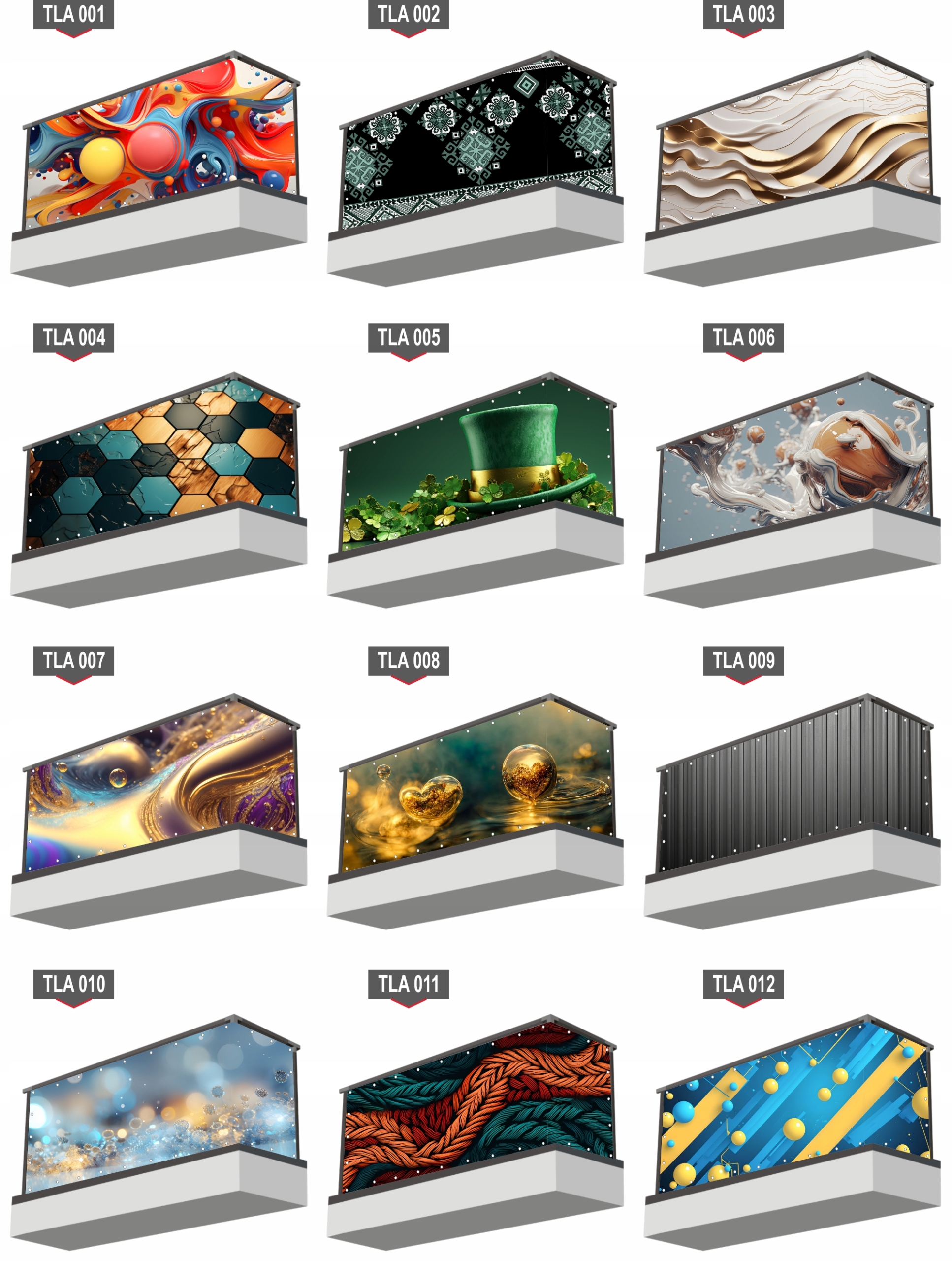 Osłona balkonowa mata ozdobna na balkon na wymiar ABSTRAKCYJNE WZORY