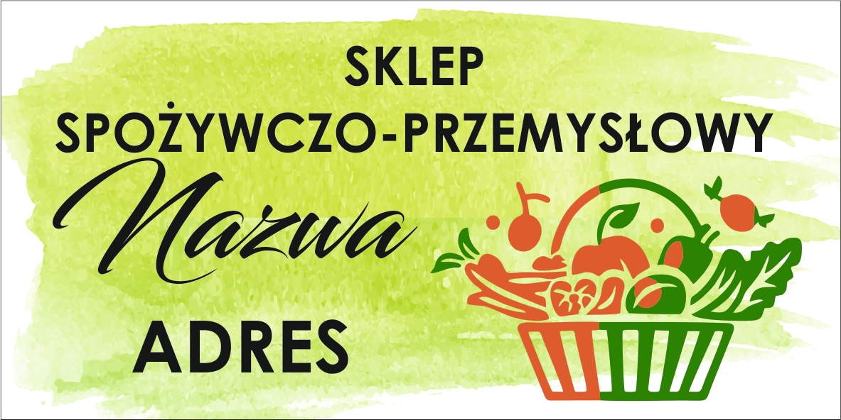 BANER OCZKOWANY reklamowy 100x50 cm różne wzory SKLEP SPOŻYWCZO PRZEMYSŁOWY