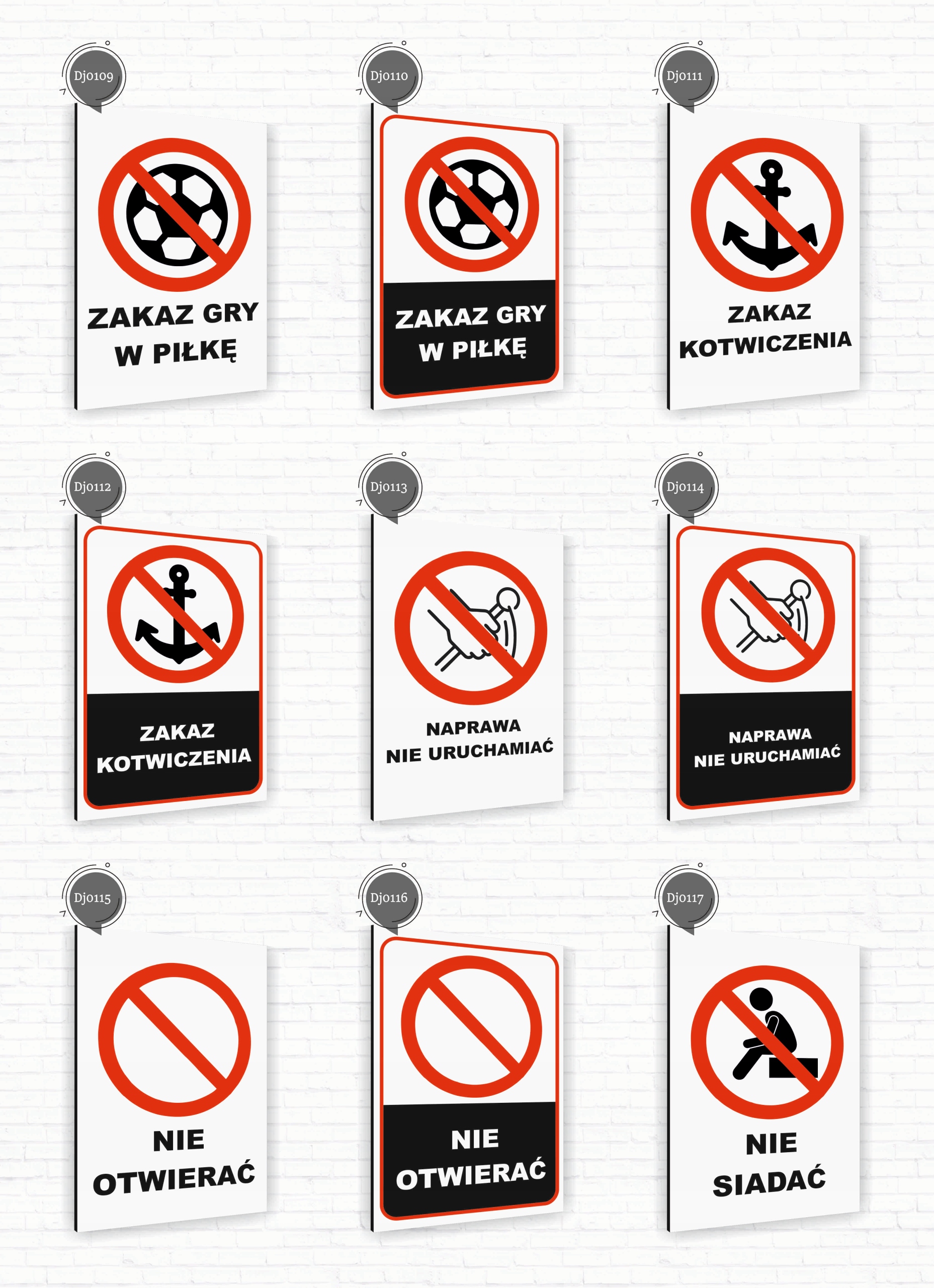 Tabliczka znak informacyjny 20x15 Biała ZAKAZ SKAKANIA DO WODY Nierdzewna