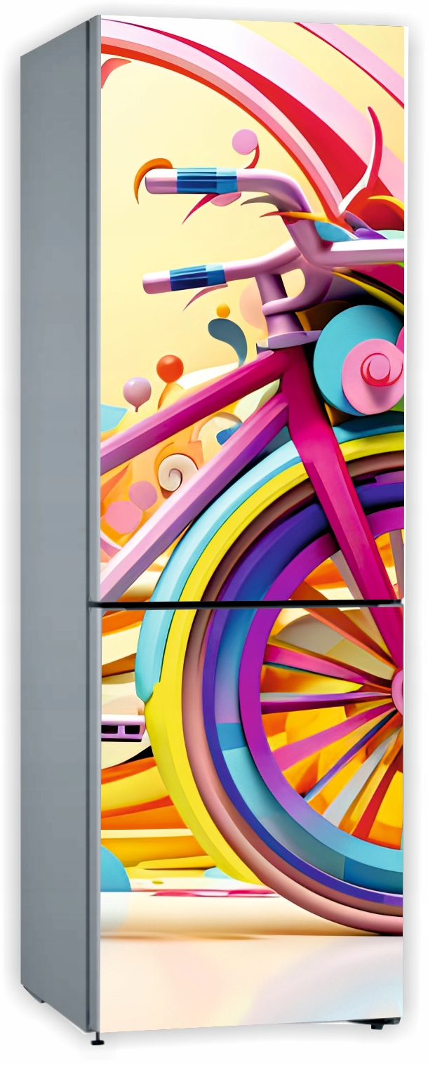 Mata magnetyczna magnes ozdobny na lodówkę KOLOROWY ROWER 171 x 61 cm