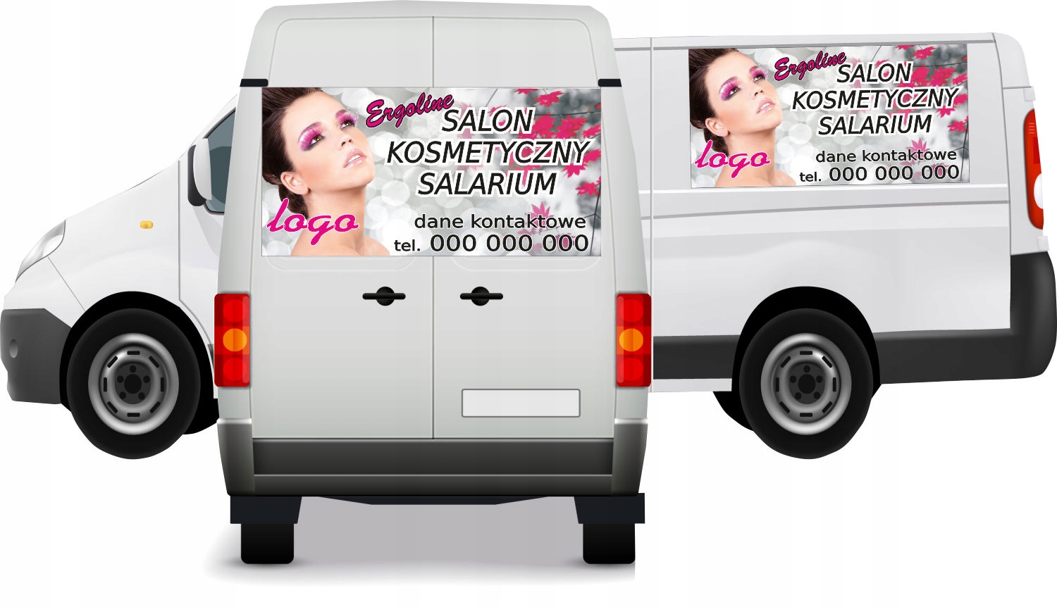 Reklama Naklejka na samochód SALON SOLARIUM