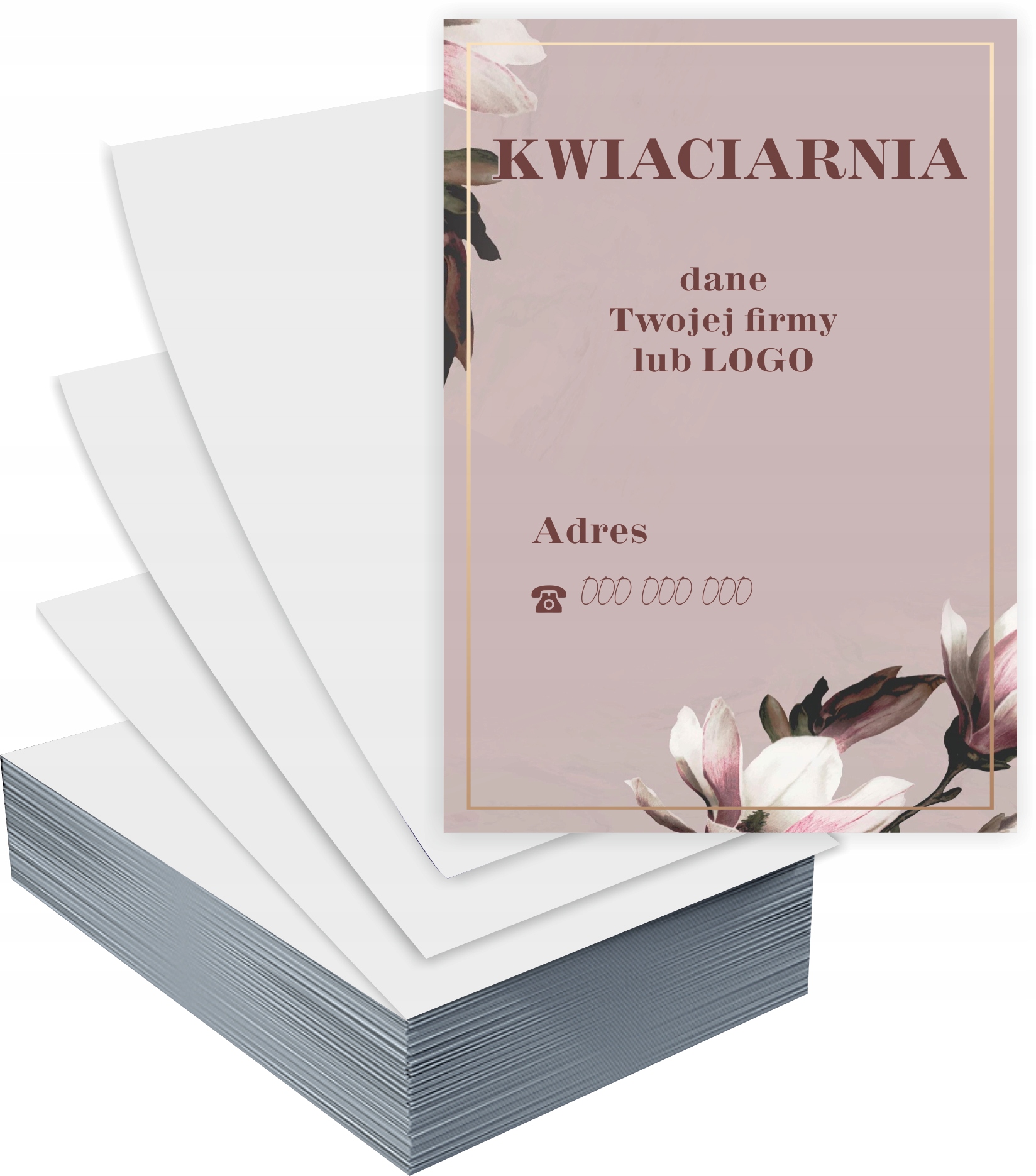 Ulotki A6 reklamowe firmowe KWIACIARNIA KWIATY CIĘTE PROJEKT GRATIS 5000szt