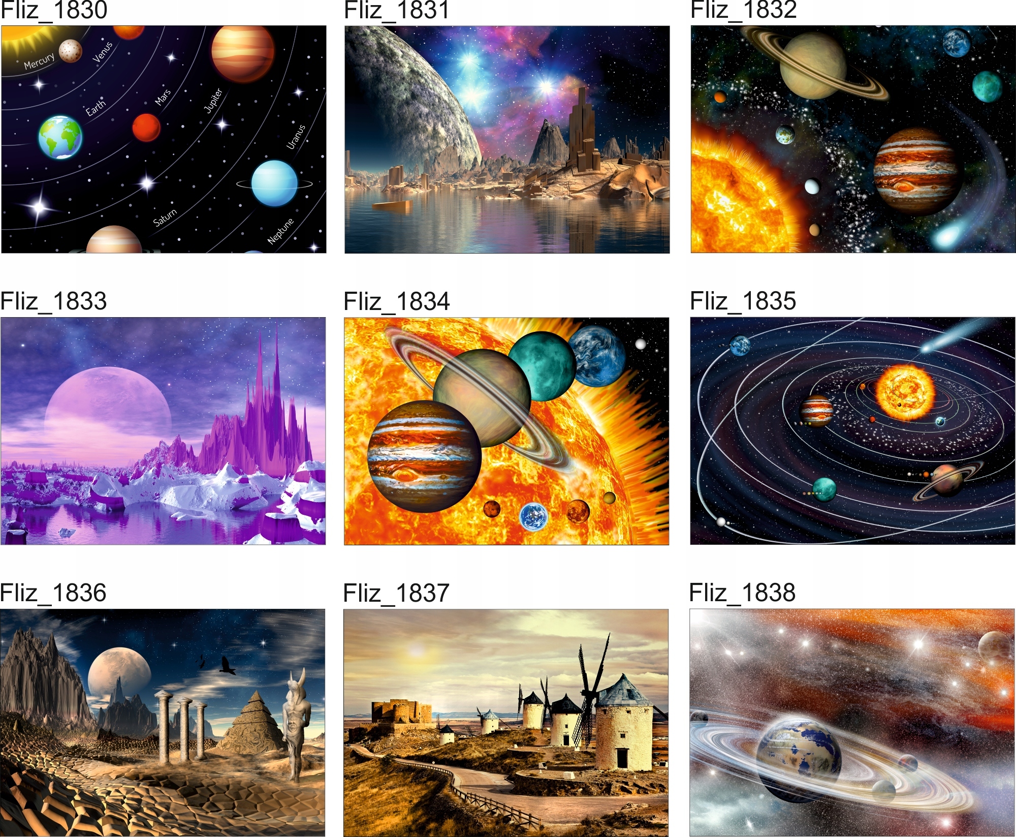 FOTOTAPETA planety GÓRY WIDOK KOSMOS KSIĘŻYC 3D