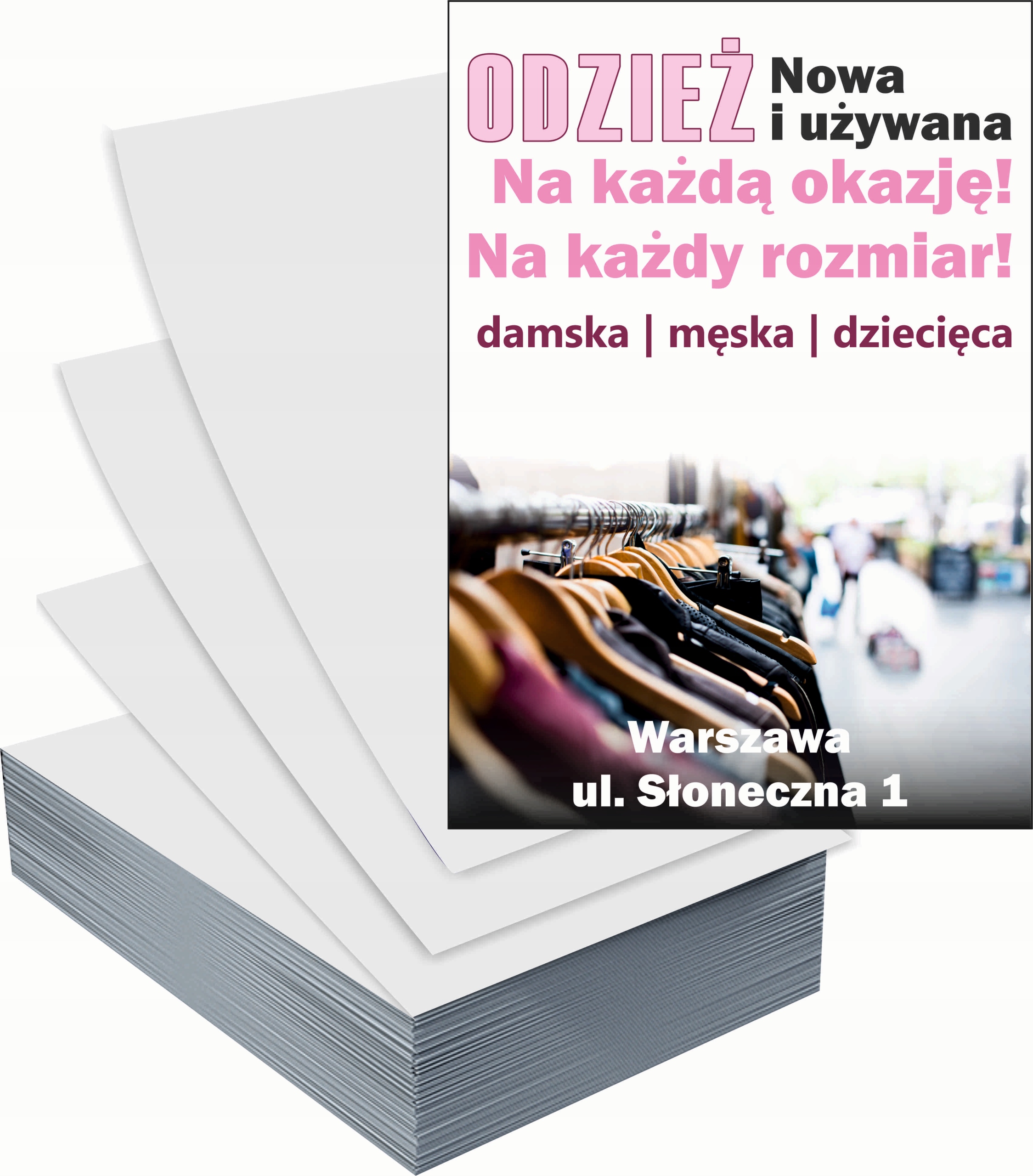 Ulotki A6 reklamowe firmowe 100szt projekt w cenie ODZIEŻ UŻYWANA