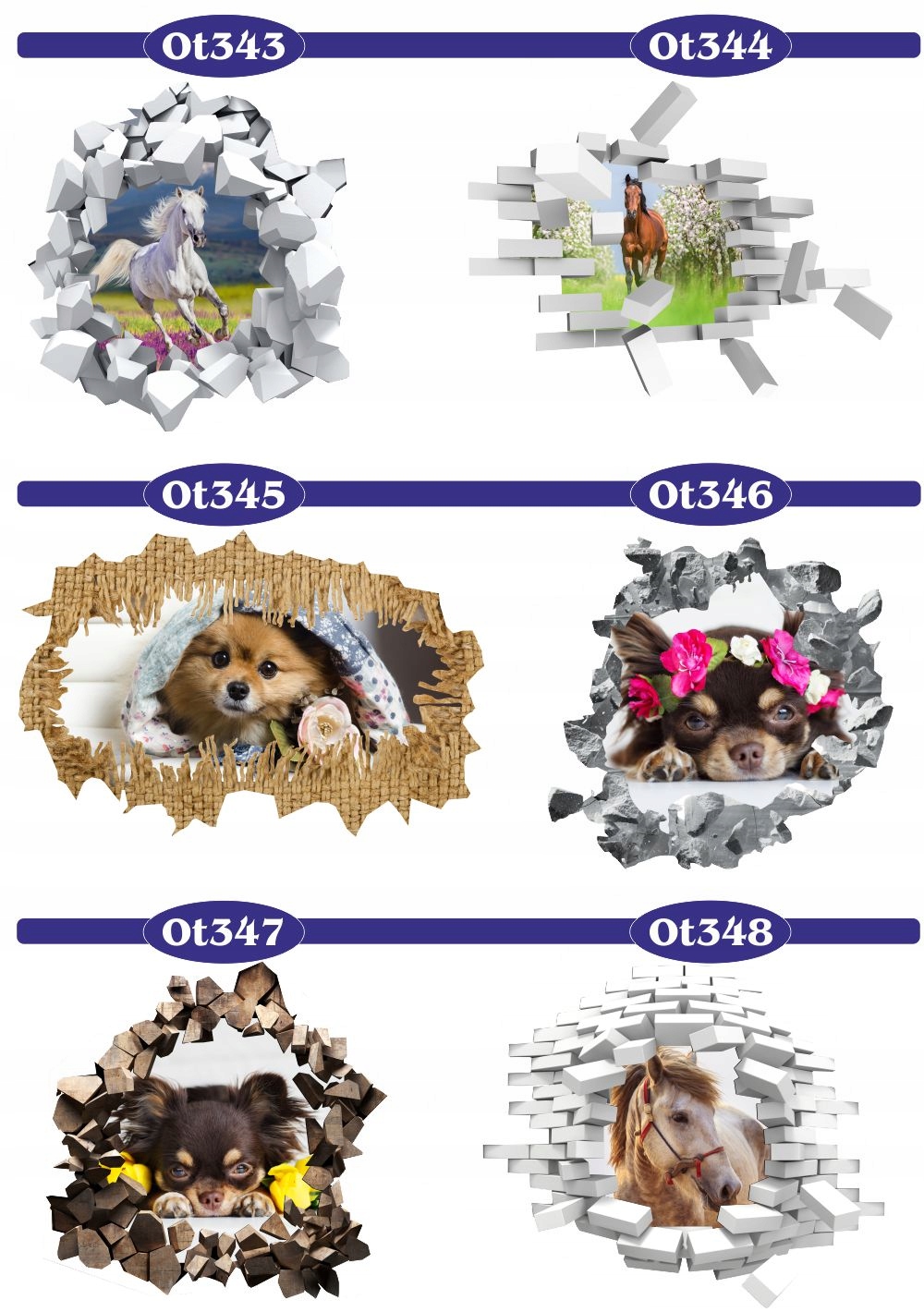 Naklejka samoprzylepna 3D postacie bajkowe dziura