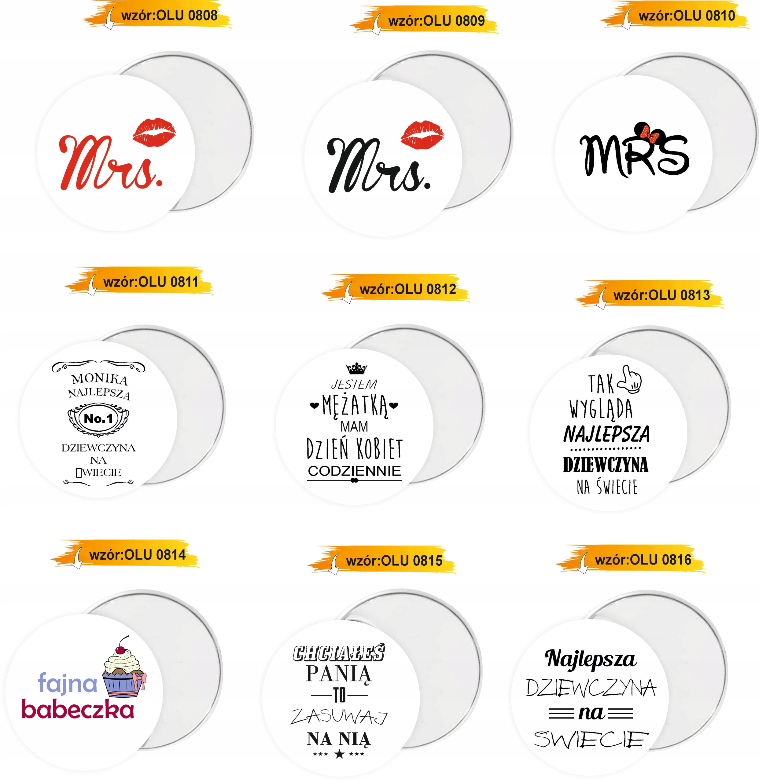 LUSTERECZKO LUSTERKO prezent dla DZIEWCZYNY DUŻO WZORÓW PERSONALIZOWANE