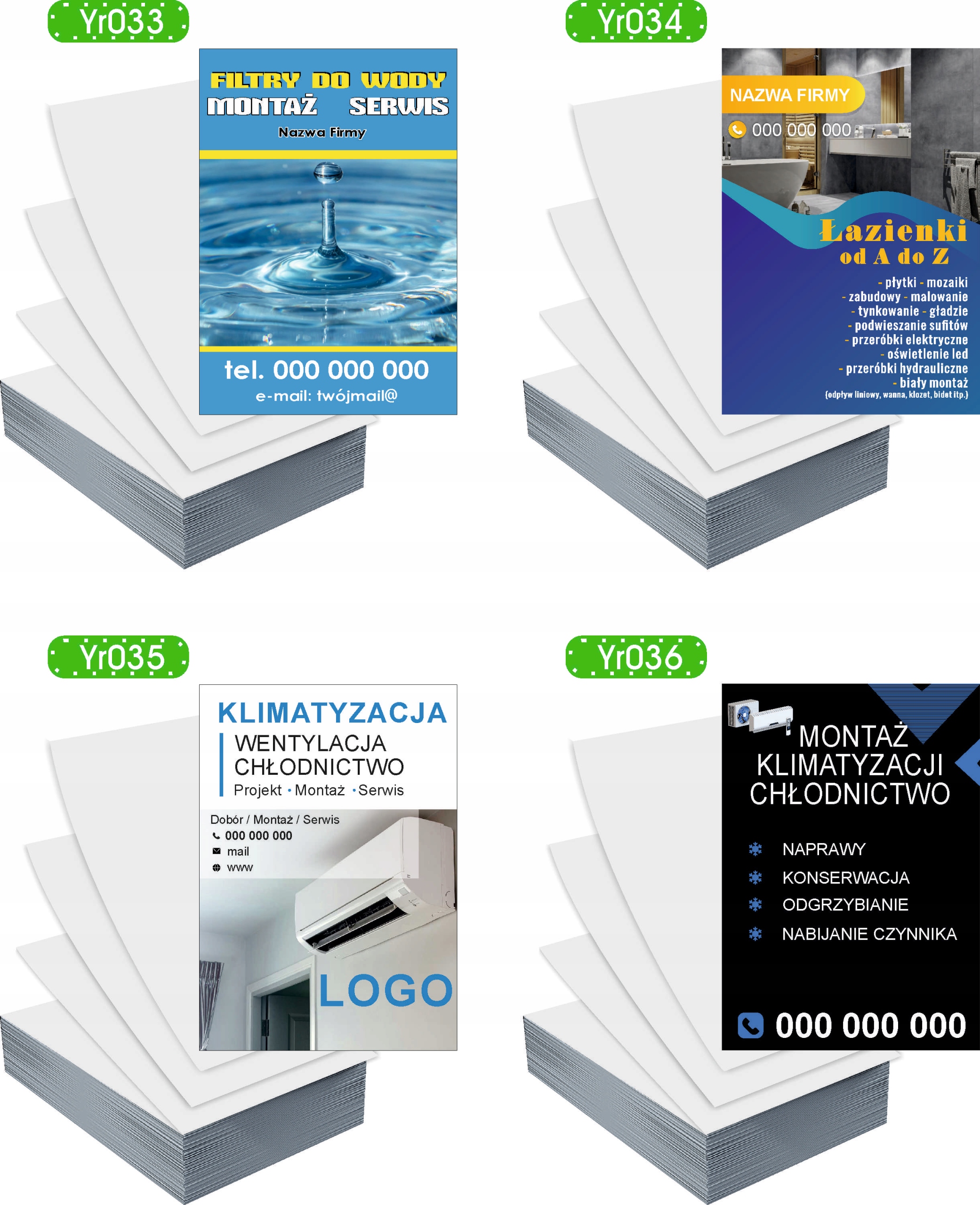 Ulotki A6 100szt reklamowe firmowe dużo wzorów USŁUGI HYDRAULICZNE