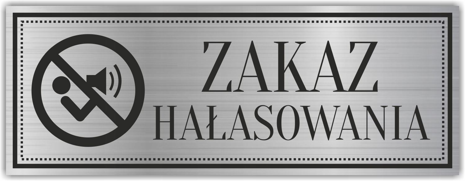 Tabliczka piktogram Grawerowana ZAKAZ HAŁASOWANIA