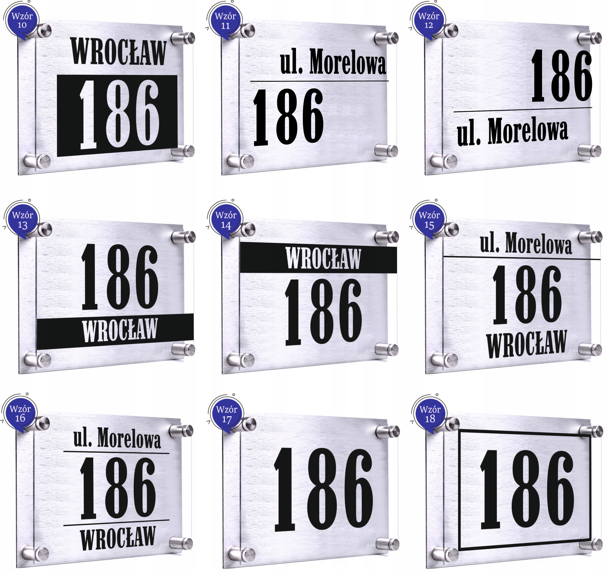 Tabliczka ADRESOWA numer domu 30x20 dibond plexi + DYSTANSE montażowe