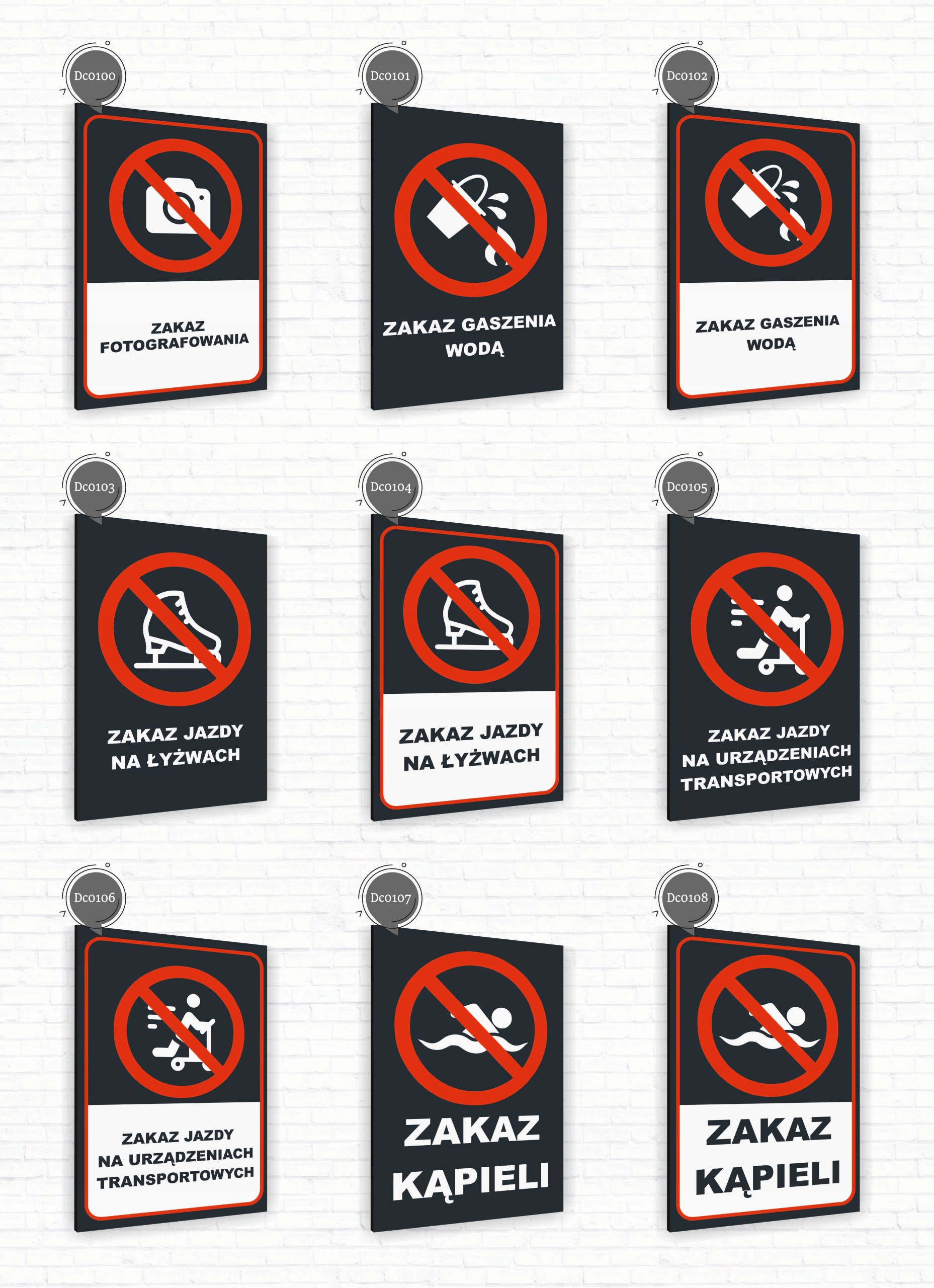 Tabliczka znak informacyjny 20x15 Antracyt ZAKAZ POŁOWU RYB Nierdzewna