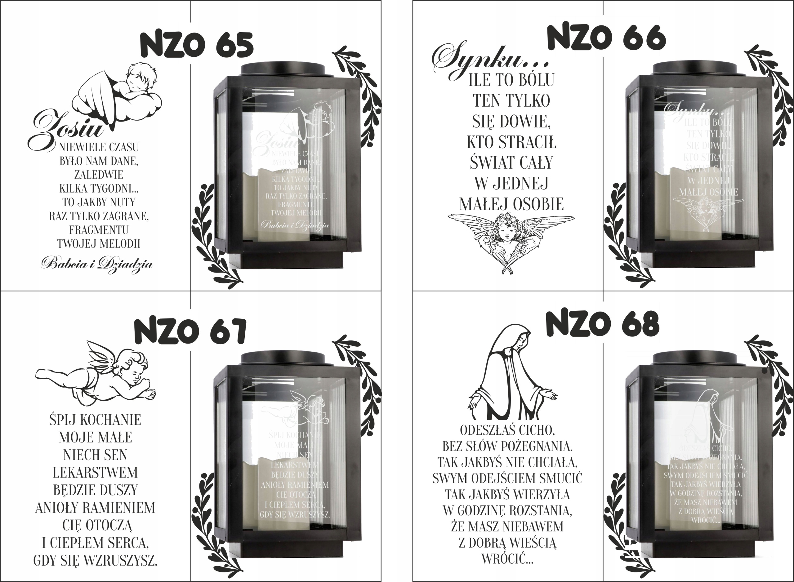 Znicz latarenka na grób z grawerem imię data dedykacja personalizowany wzór