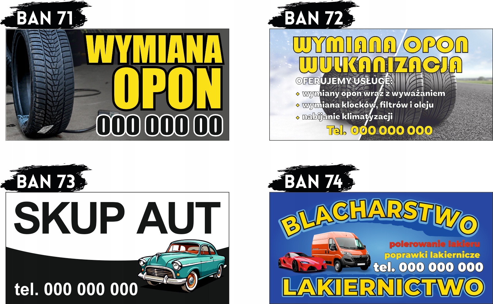 BANER OCZKOWANY reklamowy 100x50 cm różne wzory MECHANIK ELEKTRYK plandeka