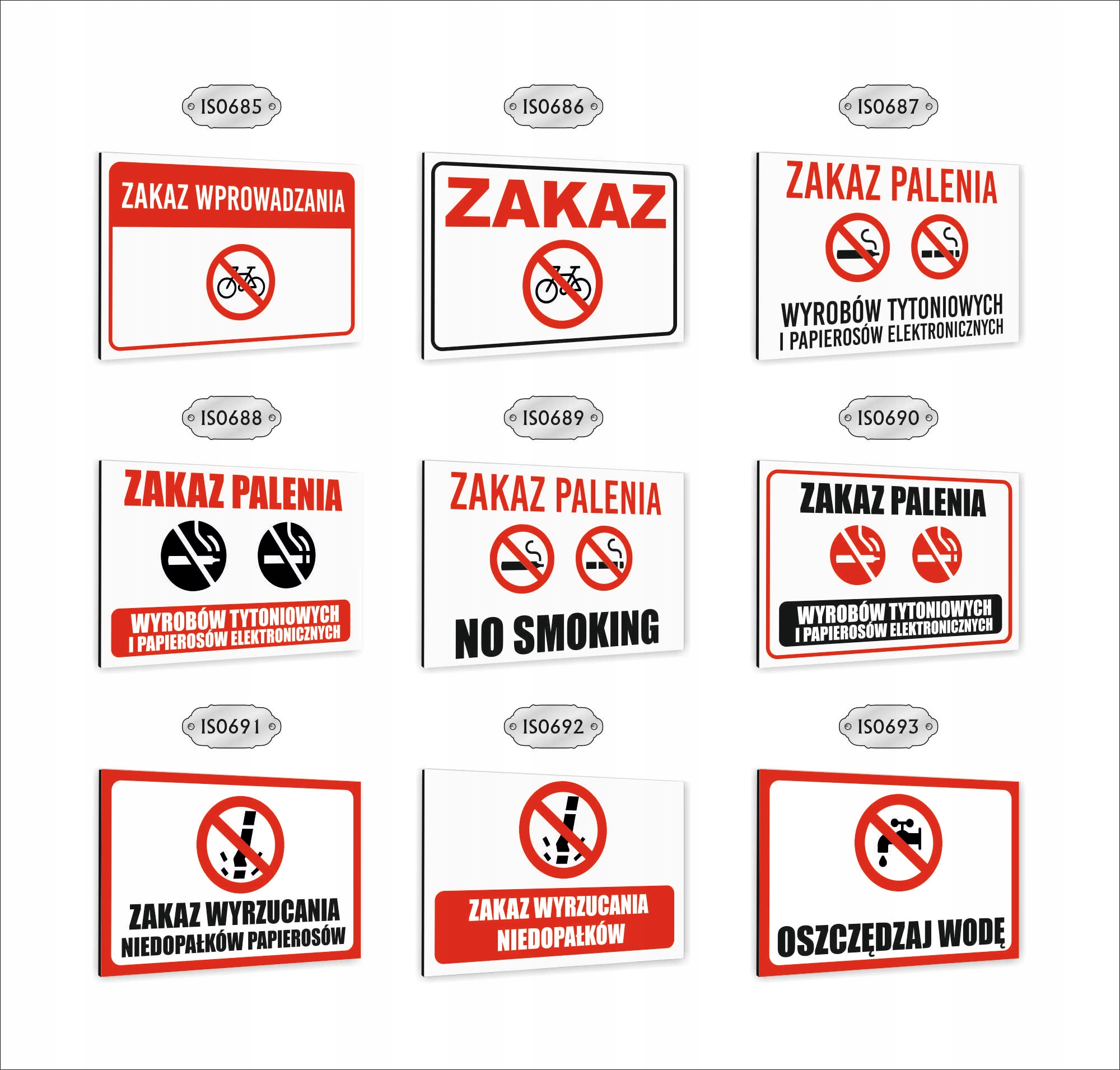 Tabliczka znak informacyjny DIBOND 40x30 ZAKAZ PALENIA nadruk UV