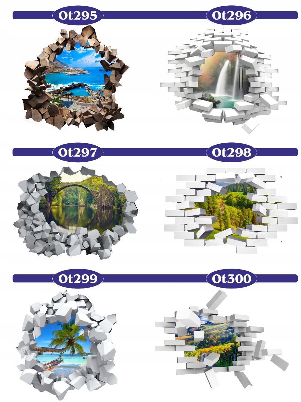 Naklejka samoprzylepna 3D drzewa tunel przyroda